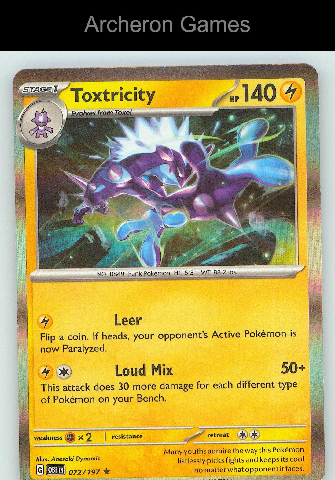 Pokemon Card Toxtricity PR 72/197 R Deck Exclusives