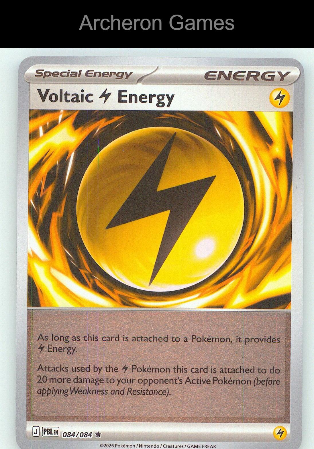 Pokemon Card Voltaic Lightning Energy ME05 084/084 R Pitch Black Reverse Holo