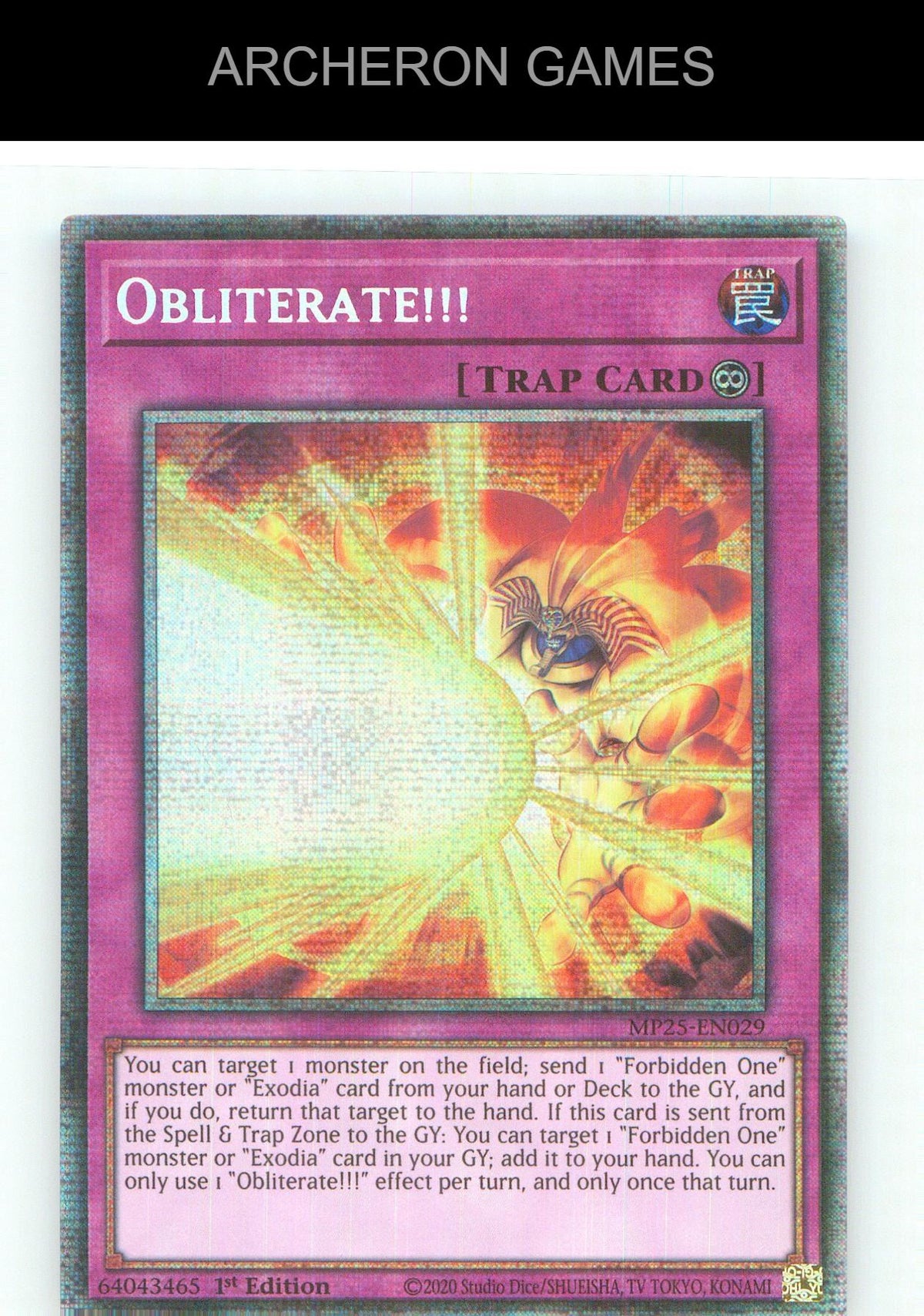 Obliterate!!! Starlight Rare YUGIOH Card 1st Edition
