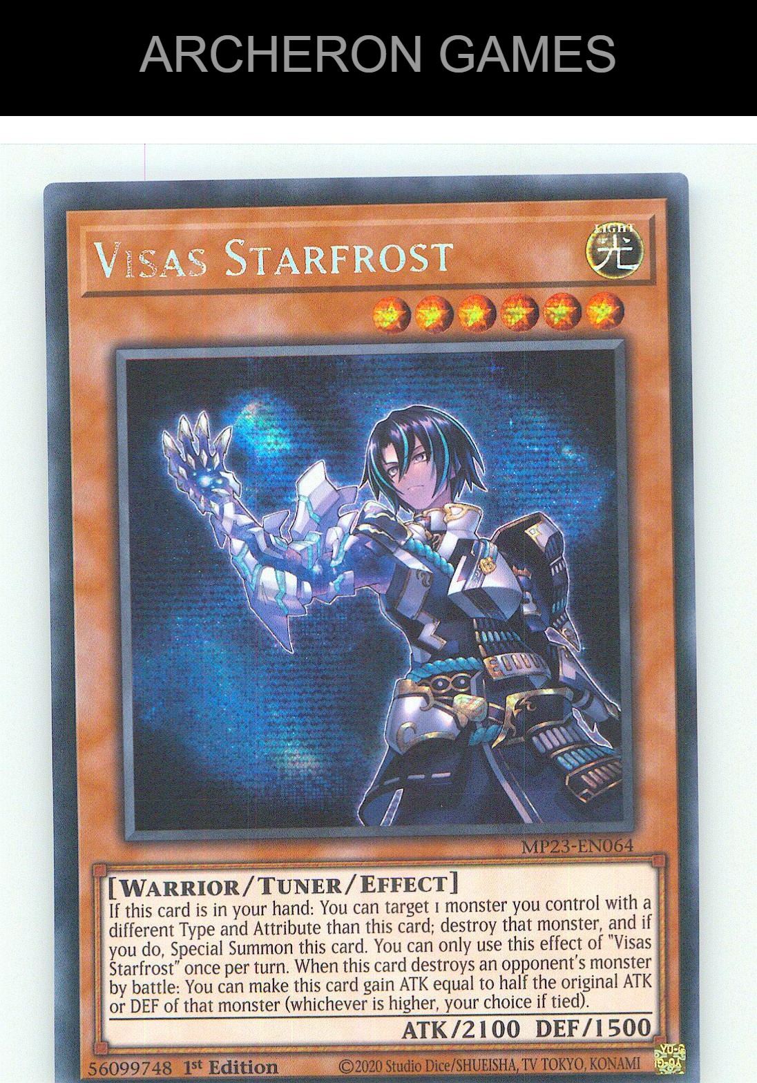 Visas Starfrost Prismatic Secret Rare YUGIOH Card 1st Edition