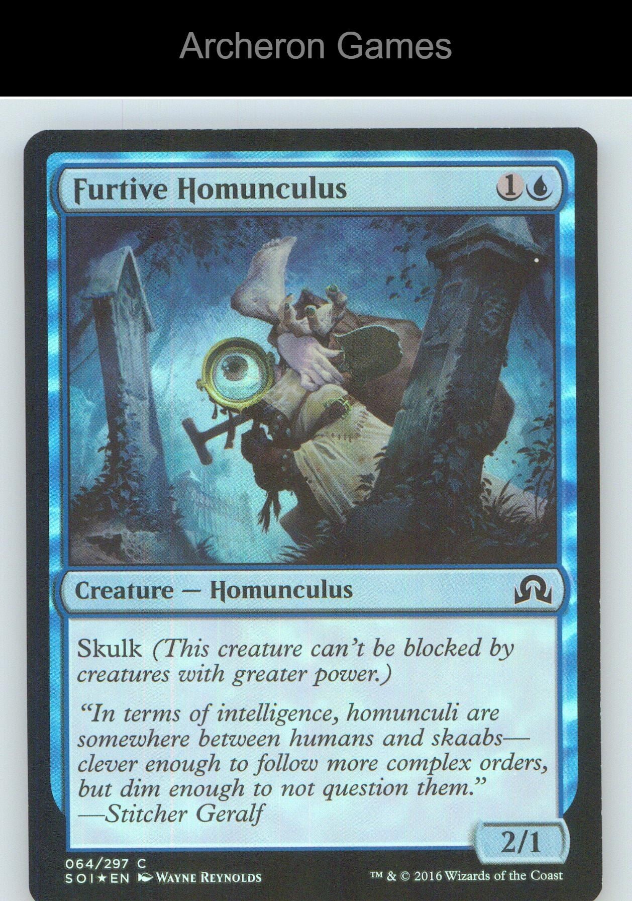 Furtive Homunculus SOI 64 C MTG Card NM/EX+ Foil