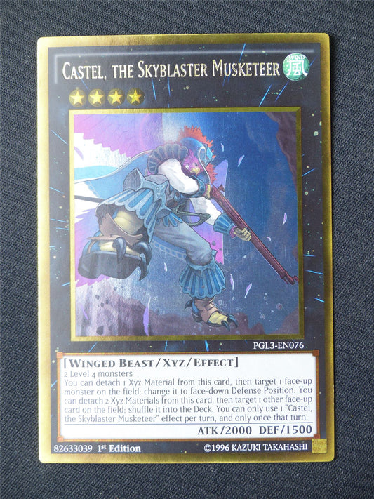 Castel The Skyblaster Musketeer PGL3 Gold Rare - 1st ed Yugioh Card #89X
