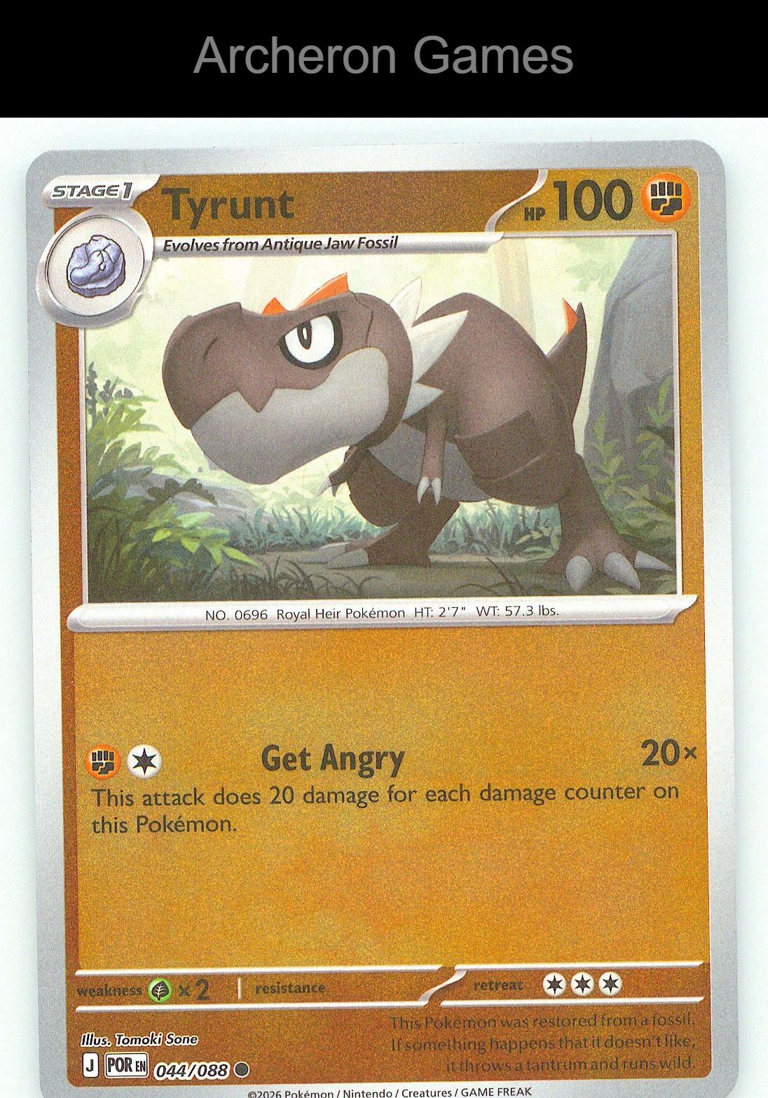 Pokemon Card Tyrunt ME03 044/088 C Perfect Order Reverse Holo