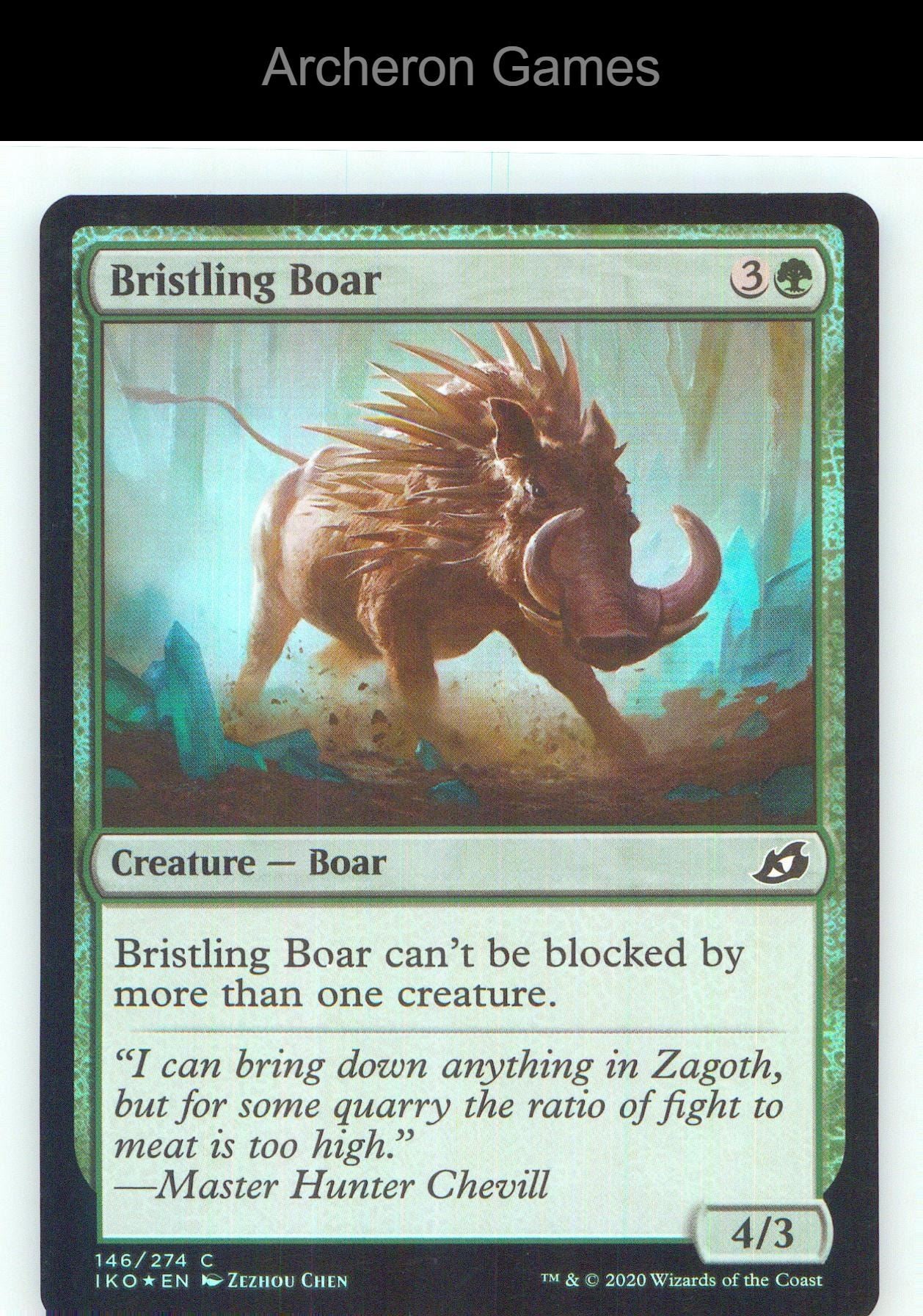 Bristling Boar IKO 146 C MTG Card NM/EX+ Foil