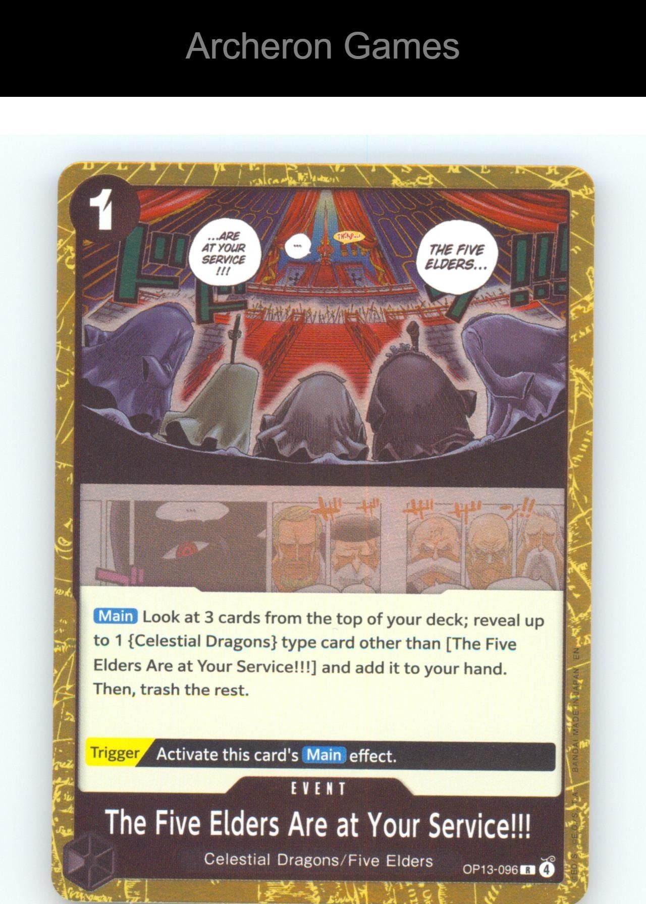 The Five Elders Are at Your Service!!! OP13-096 R One Piece Card NM/EX+ Foil