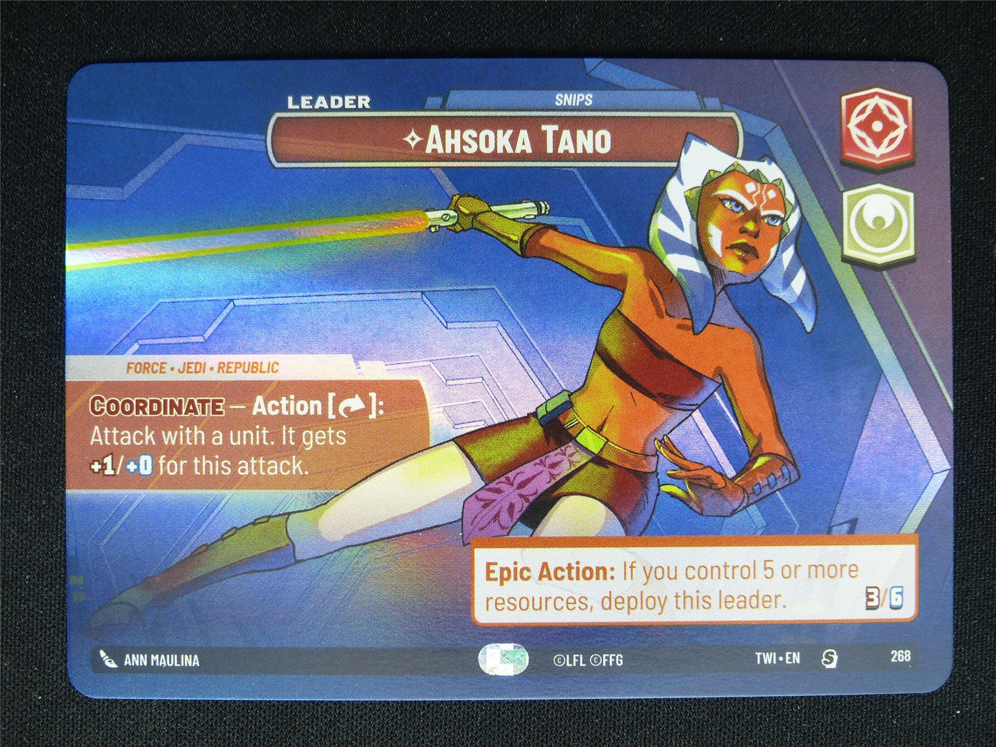 Ahsoka Tano Snips 268 - Star Wars Unlimited Card #3UY