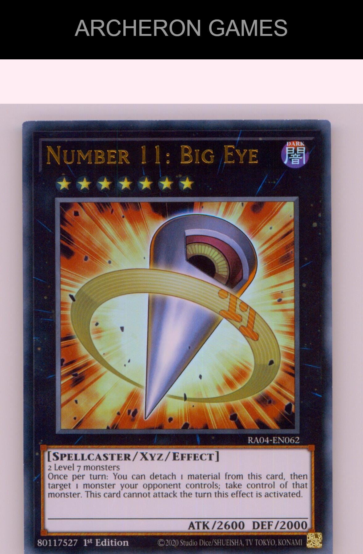 Number 11: Big Eye (UR) Ultra Rare YUGIOH Card 1st Edition