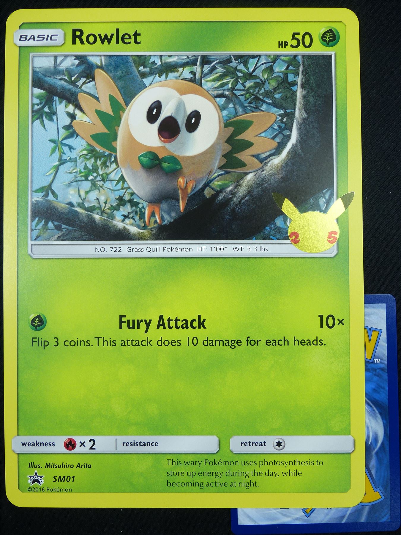 Rowlet SM01 25th Celebration Promo - Jumbo Pokemon Card #546 Archeron Rowlet SM01 25th Celebration Promo - Jumbo Pokemon Card #546 Archeron