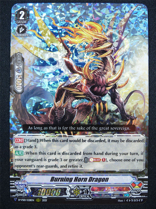 Burning Horn Dragon D-VS01 RRR - Vanguard Card #25V
