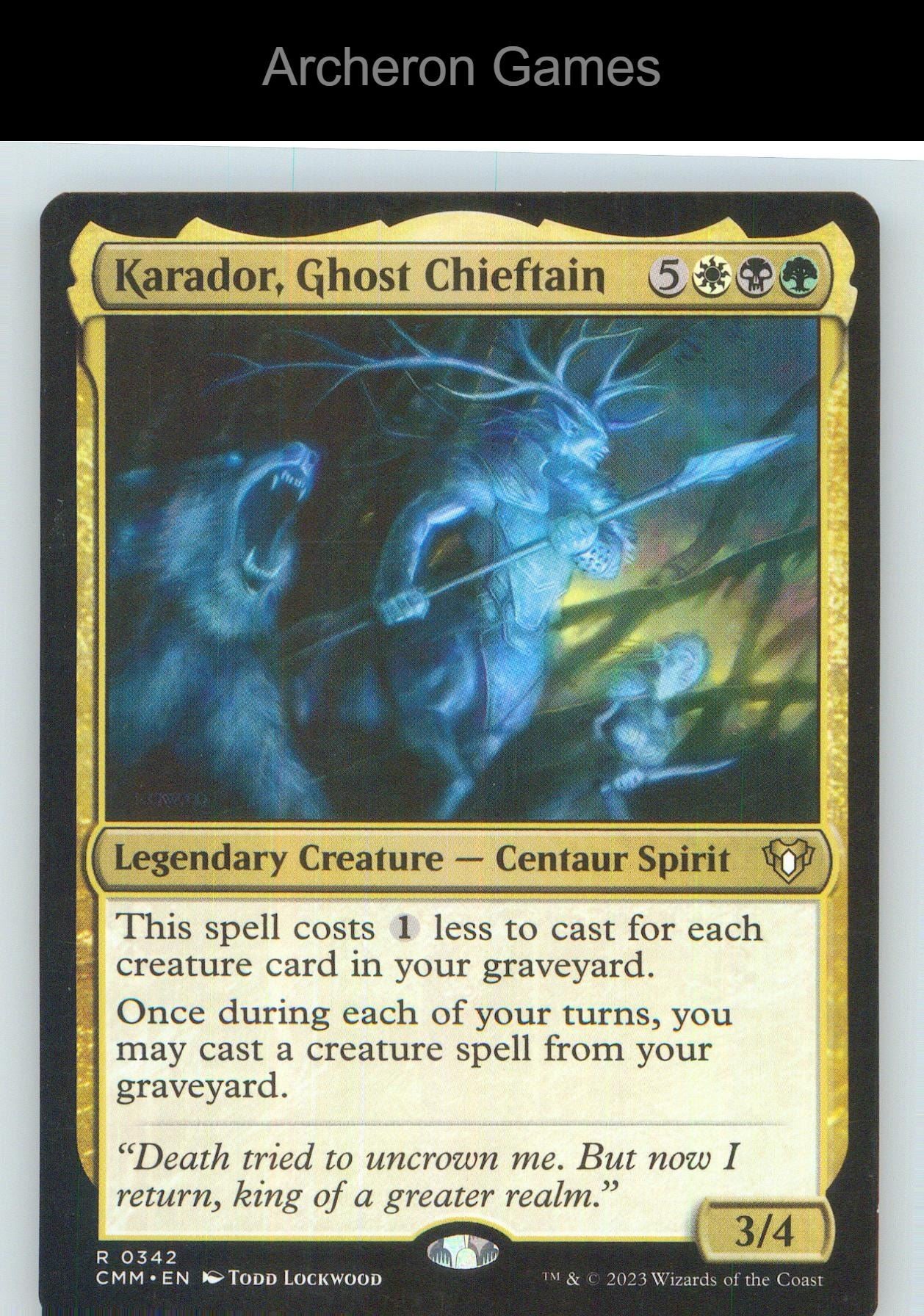 Karador, Ghost Chieftain CMM 342 R MTG Card NM/EX+