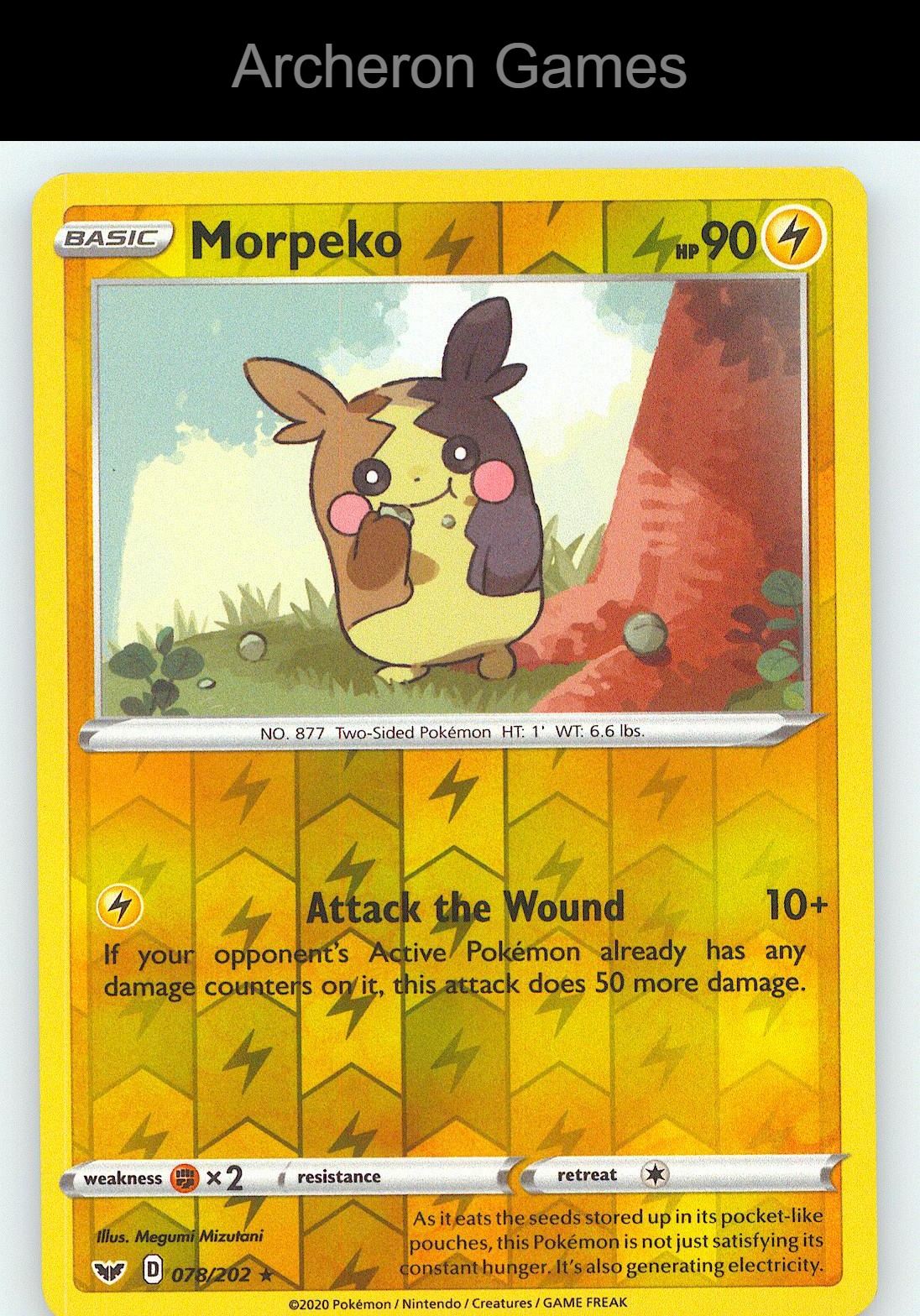 Pokemon Card Morpeko SSH 078/202 R Sword & Shield Reverse Holo