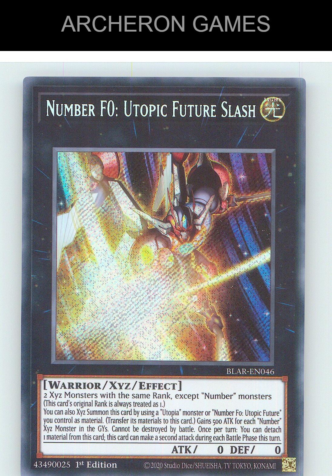 Number F0: Utopic Future Slash SEC YUGIOH Card 1st Edition