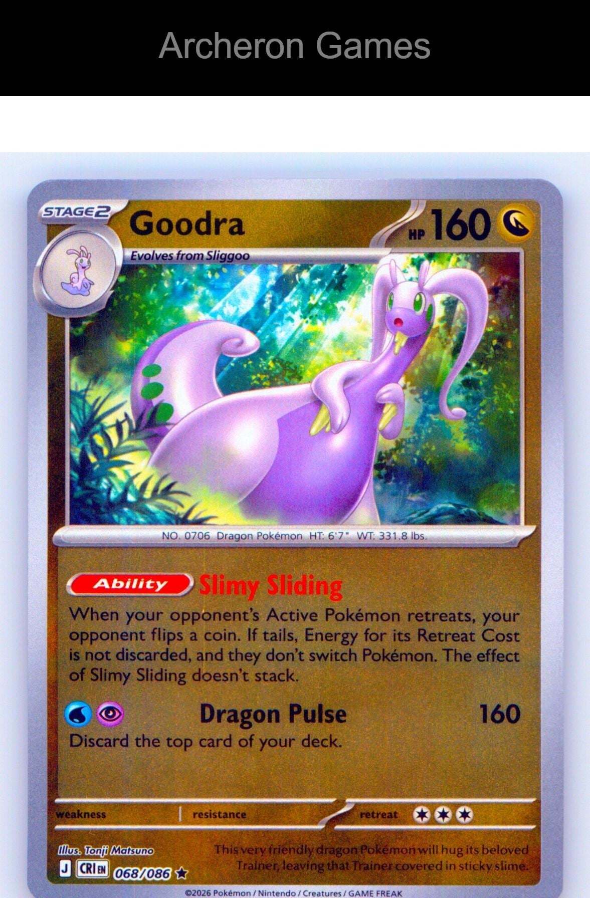 Pokemon Card Goodra ME04 068/086 R Chaos Rising Reverse Holo