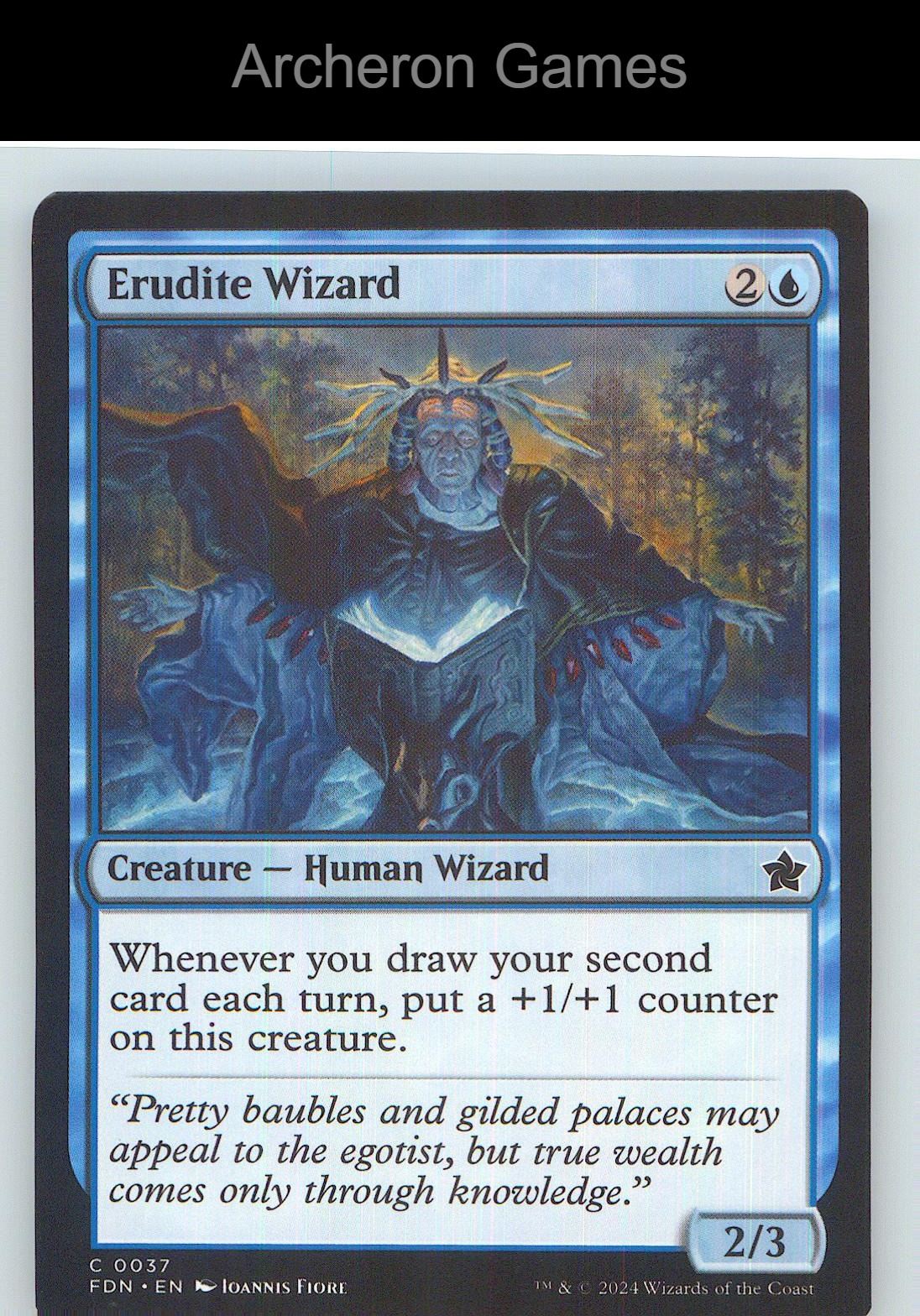 Erudite Wizard FDN 37 C MTG Card NM/EX+