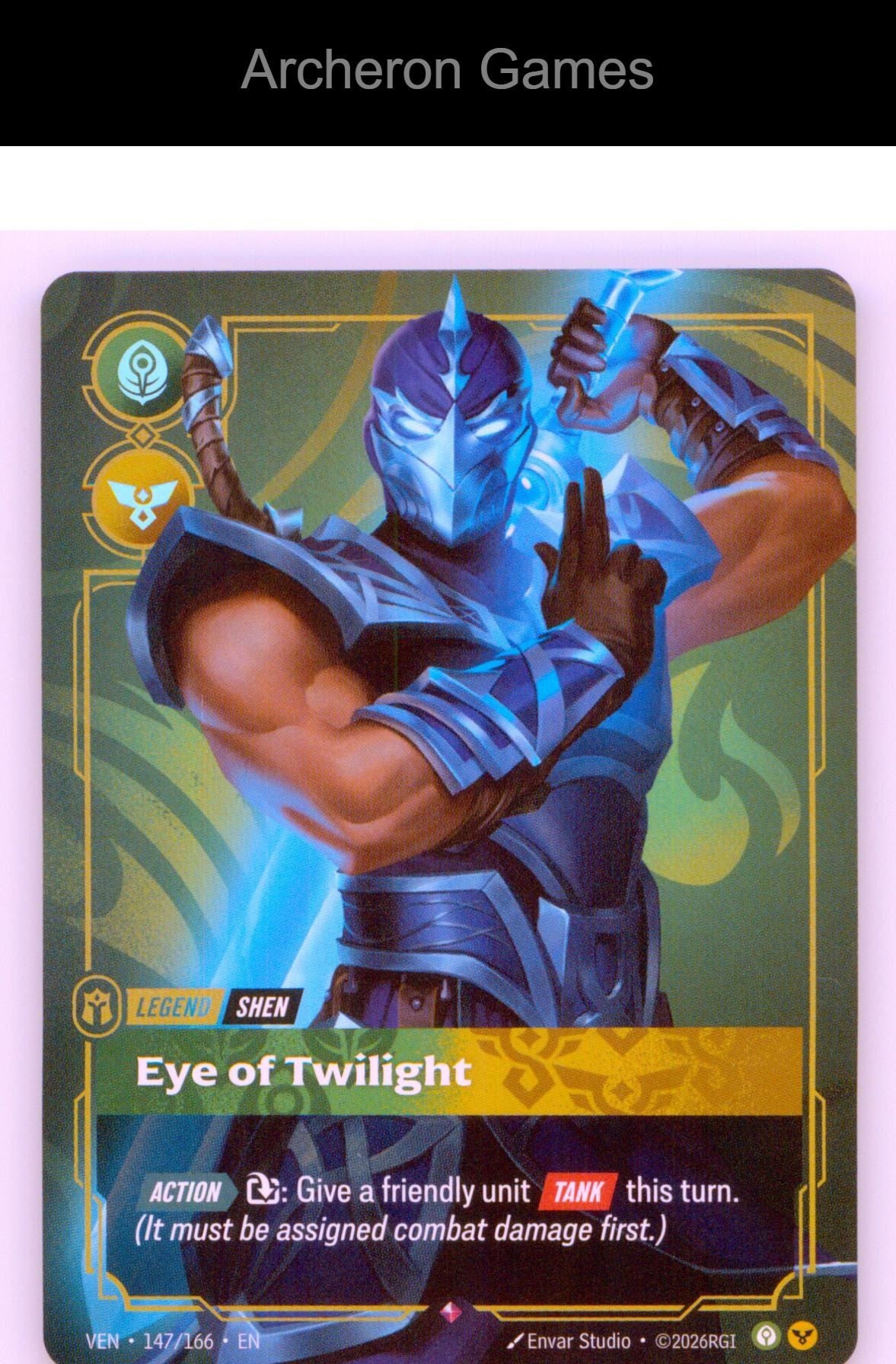 Shen - Eye of Twilight VEN 147/166 R Vendetta Riftbound Card