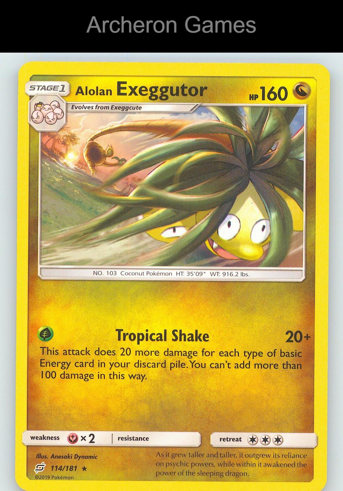 Pokemon Card Alolan Exeggutor TEU 114/181 R Team Up