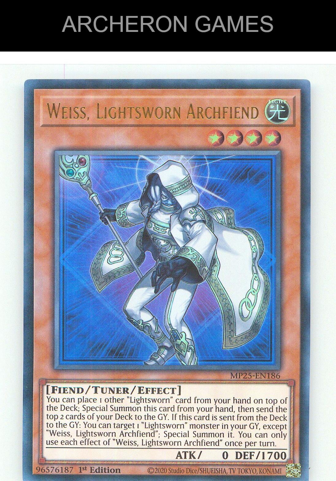 Weiss, Lightsworn Archfiend Ultra Rare YUGIOH Card 1st Edition