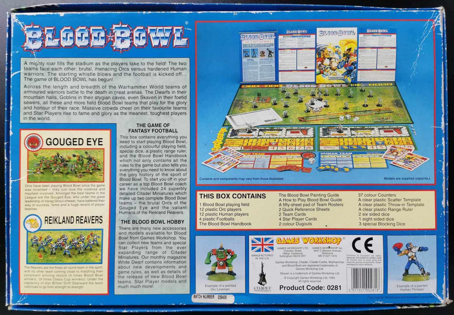 Blood Bowl 1st Edition Box Tokens Rulebook & Board