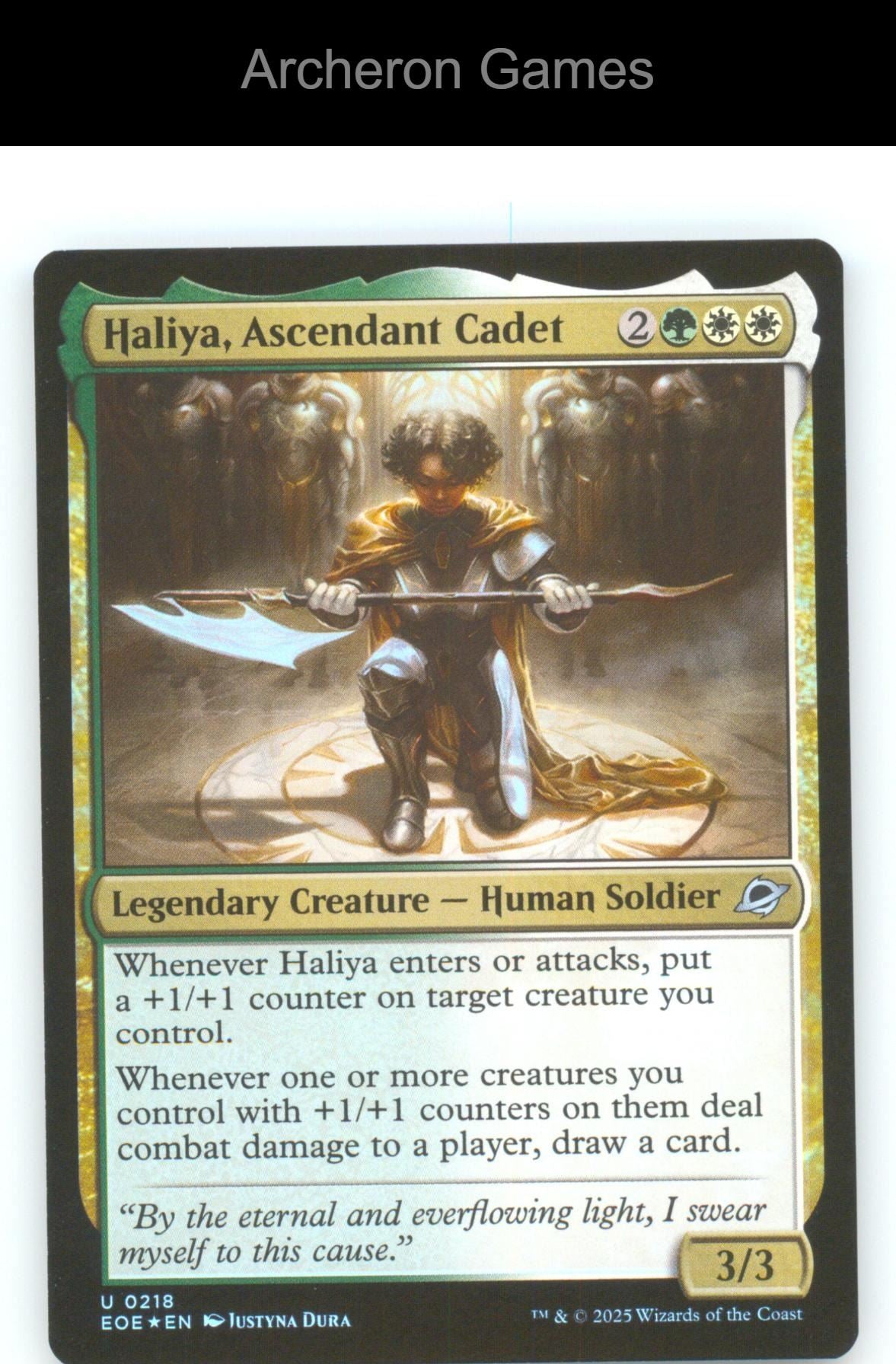 Haliya, Ascendant Cadet EOE 218 UC MTG Card Edge of Eternities Foil