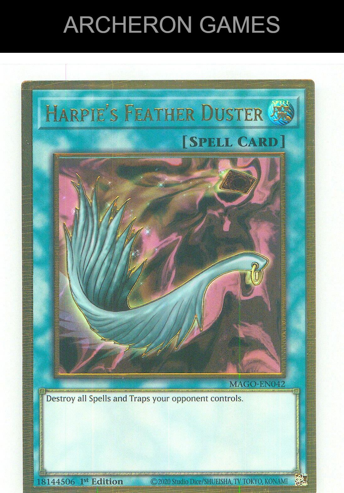 Harpie's Feather Duster Premium Gold Rare YUGIOH Card 1st Edition