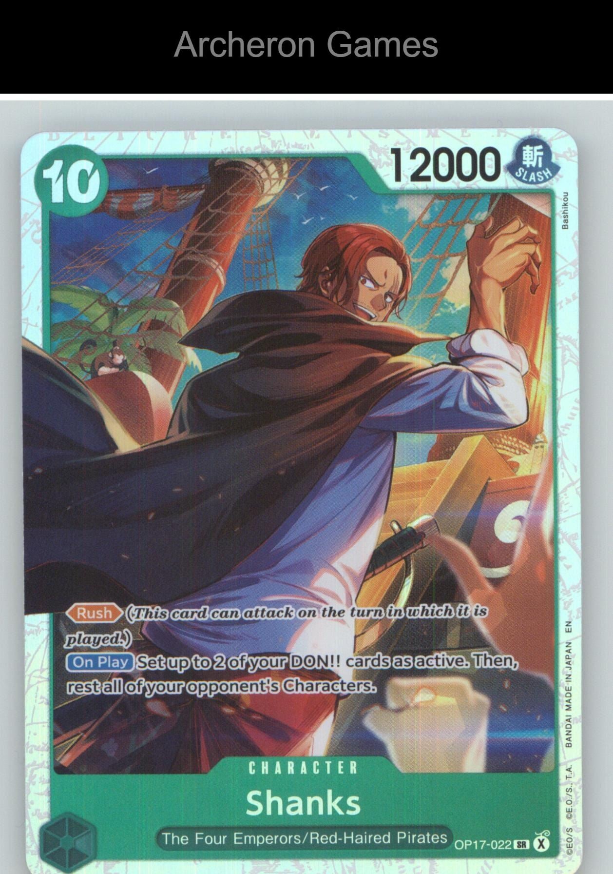 Shanks (022) OP17-022 One Piece Card NM/EX+ Foil