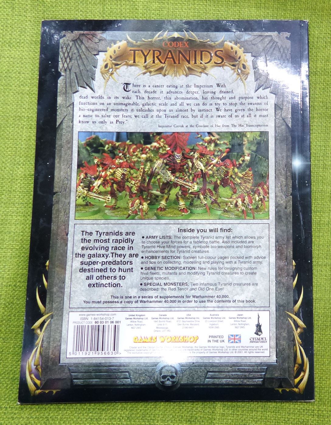 Tyranids Codex 2001 Softback Book - Warhammer AoS 40k #95
