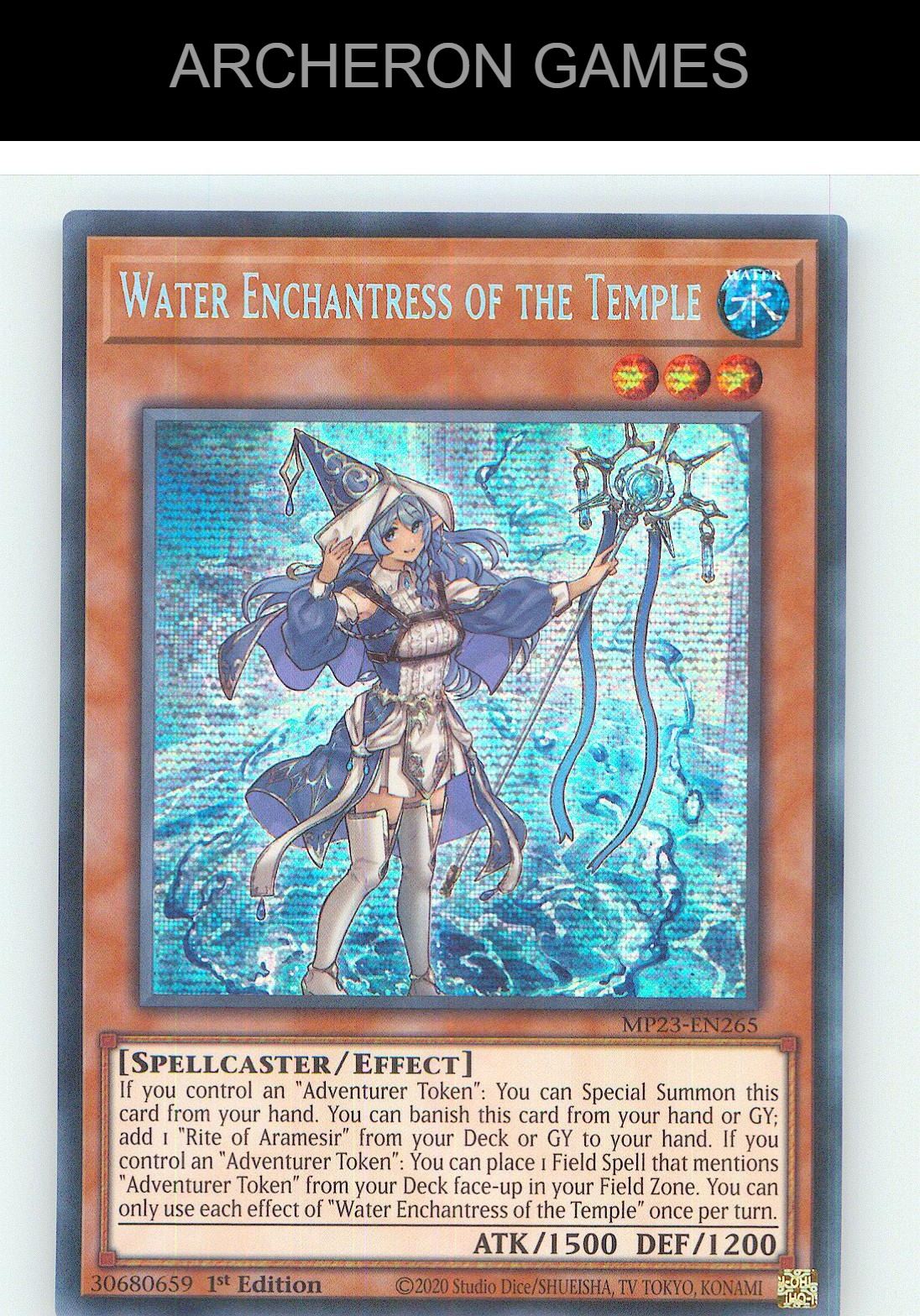 Water Enchantress of the Temple Prismatic Secret Rare YUGIOH Card 1st Edition
