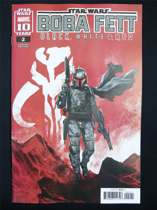 STAR Wars: Boba Fett Black White & Red #2 Variant - Dec 2025 Marvel Comic #5QT
