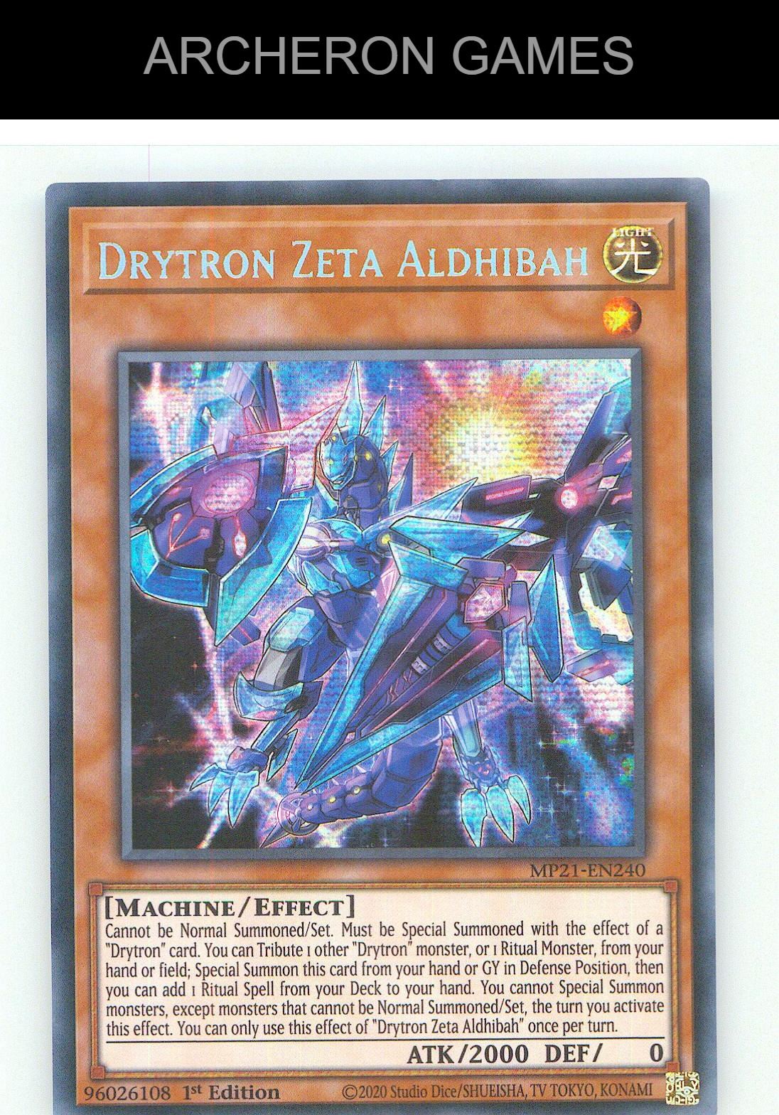 Drytron Zeta Aldhibah Prismatic Secret Rare YUGIOH Card 1st Edition