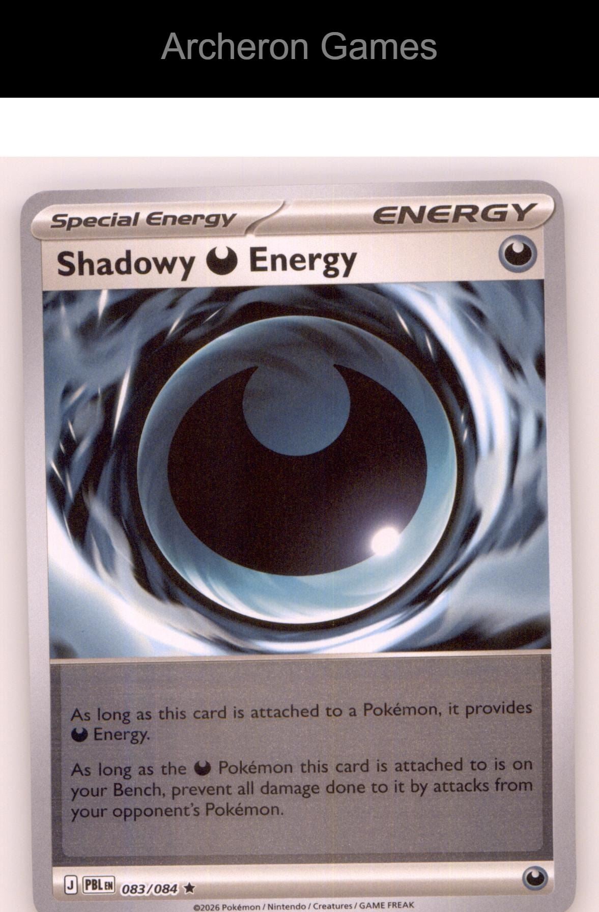Pokemon Card Shadowy Darkness Energy ME05 083/084 R Pitch Black Reverse Holo
