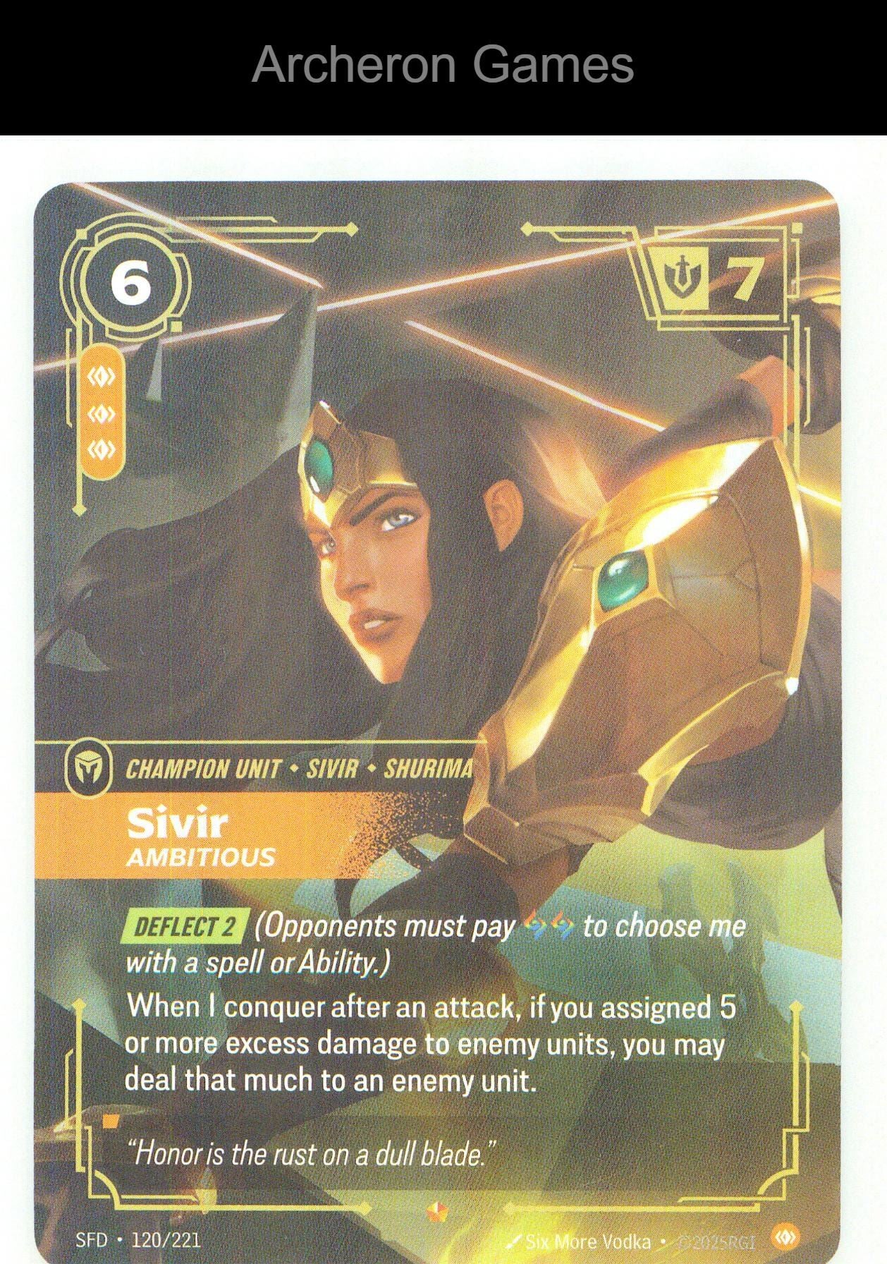 Sivir - Ambitious SFD 120/221 Epic Spiritforged Riftbound Card Foil