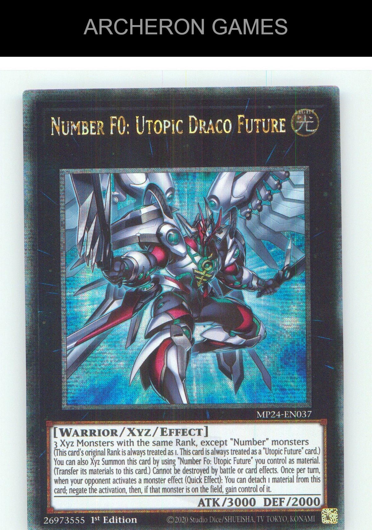 Number F0: Utopic Draco Future (Quarter Century Secret Rare) YUGIOH 1st Edition