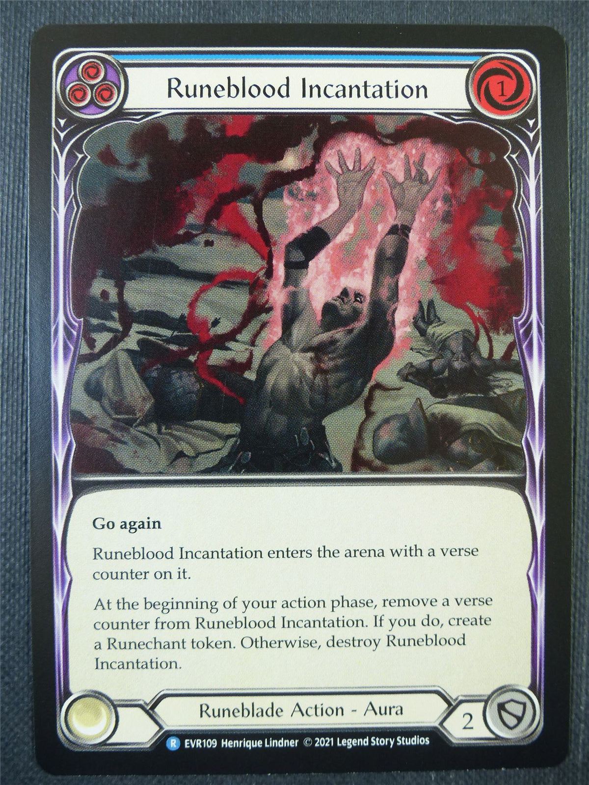 Runeblood Incantation Blue - 1st ed Everfest - Flesh & Blood Card #6HU