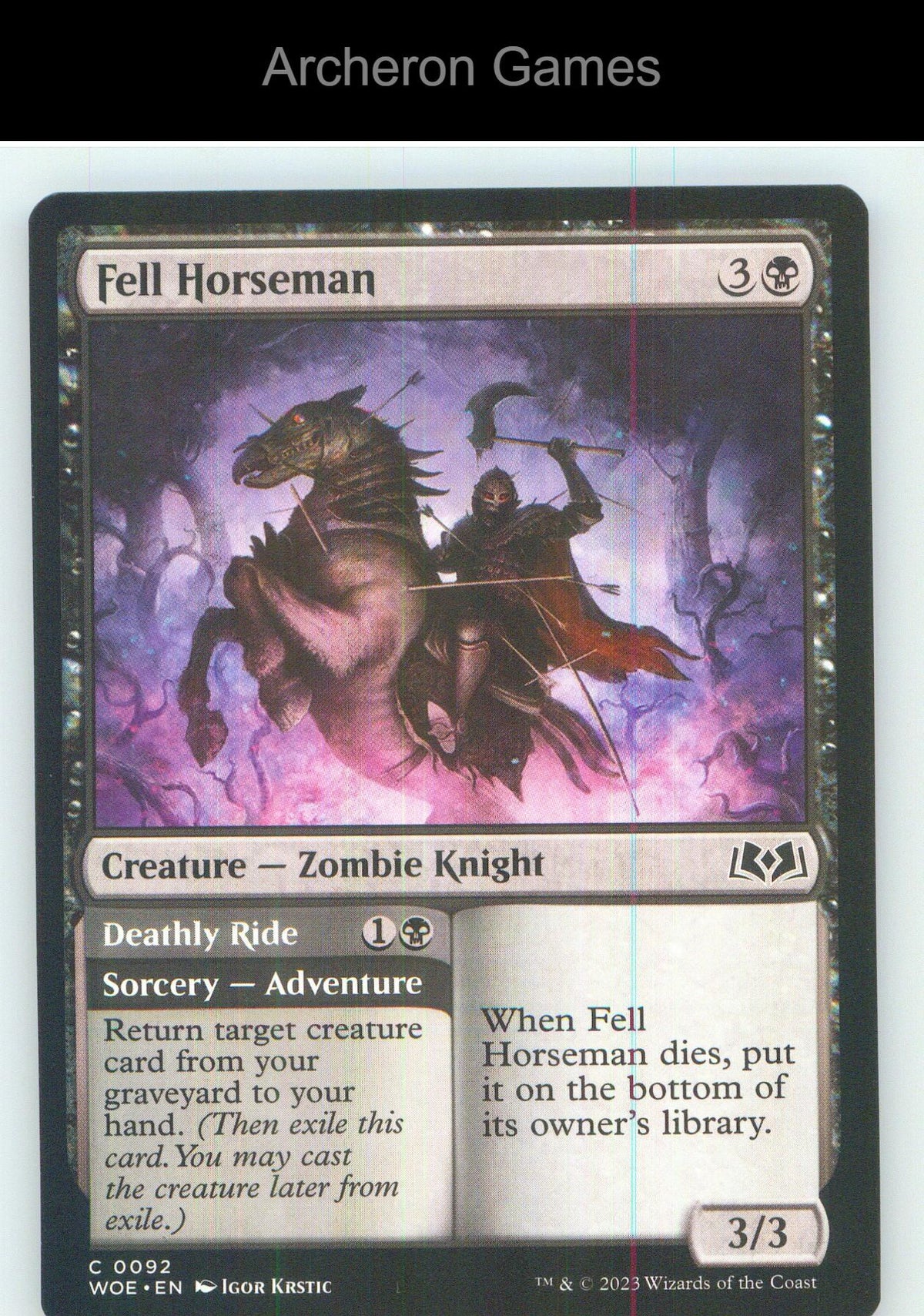Fell Horseman WOE 92 C MTG Card NM/EX+
