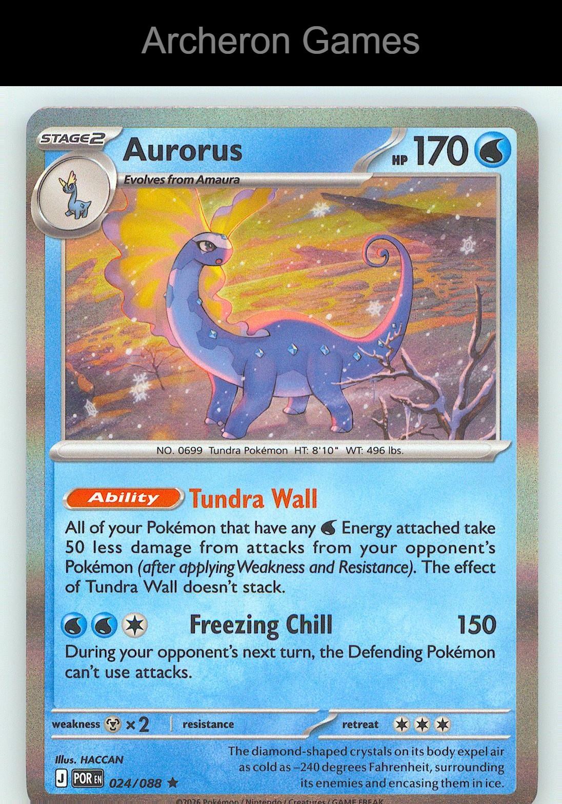 Pokemon Card Aurorus ME03 024/088 R Perfect Order Holo
