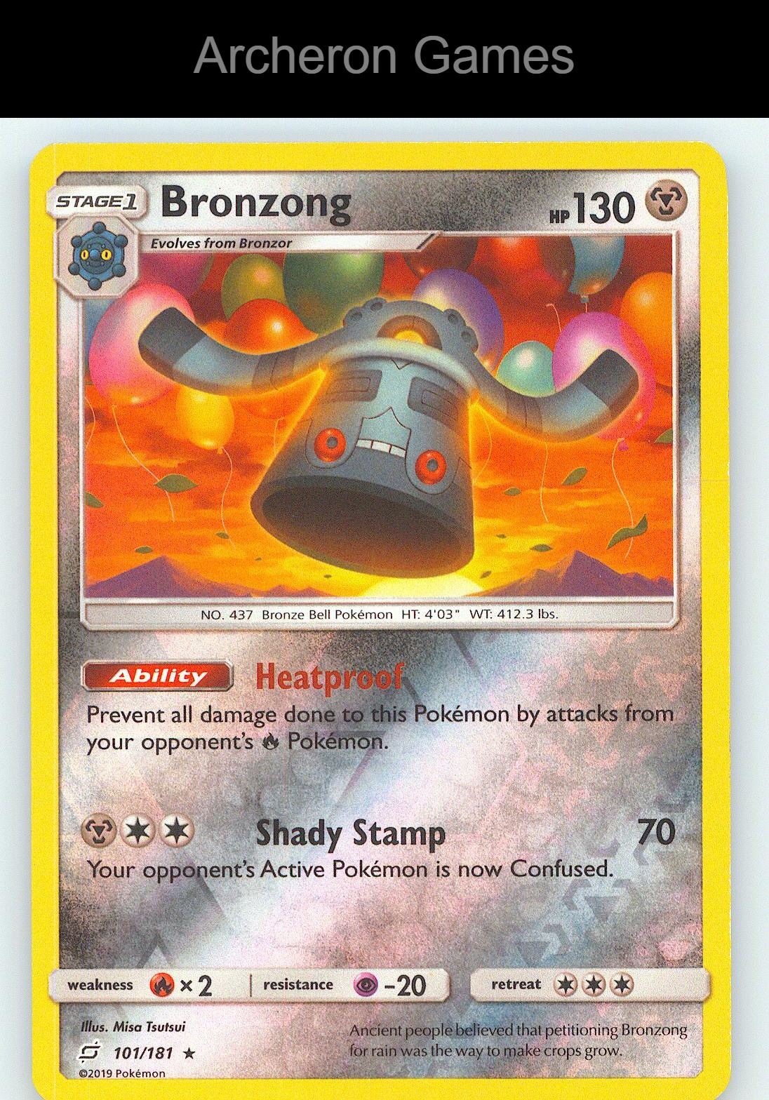 Pokemon Card Bronzong TEU 101/181 R Team Up Reverse Holo