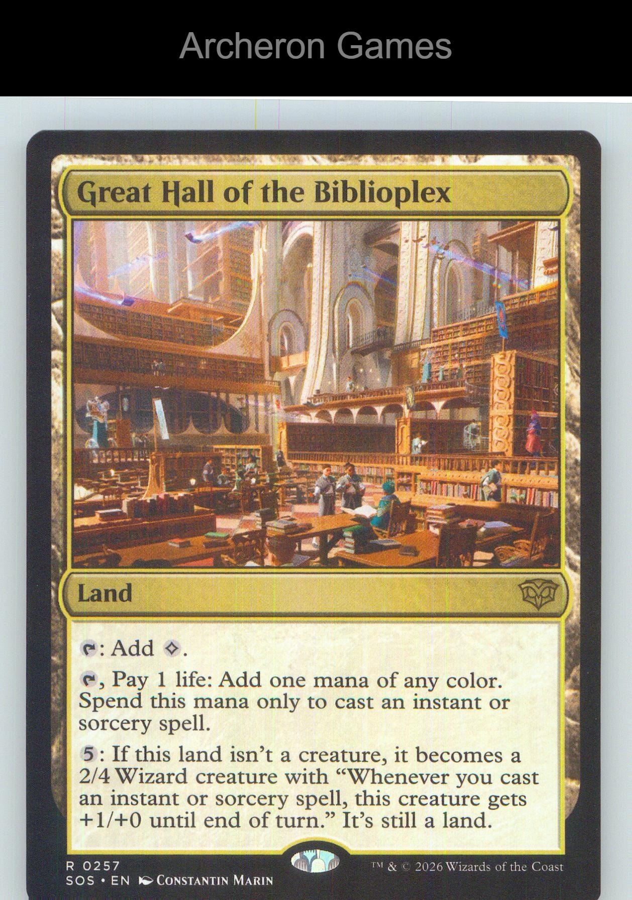 Great Hall of the Biblioplex SOS 257 R MTG Card NM/EX+