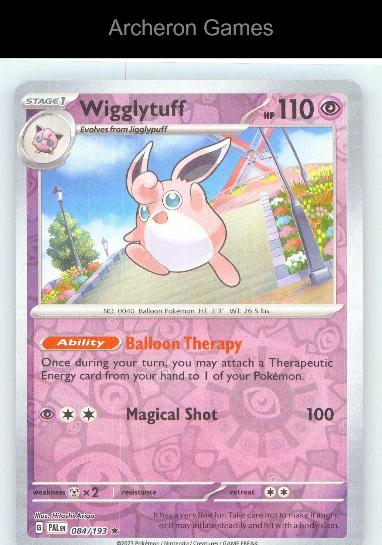 Pokemon Card Wigglytuff PAL 084/193 R Paldea Evolved Reverse Holo