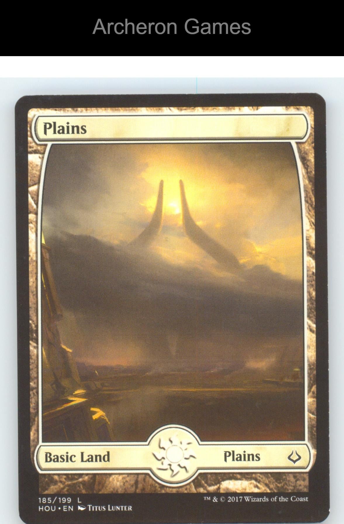 Plains (185) - Full Art HOU 185 Land MTG Card Hour of Devastation