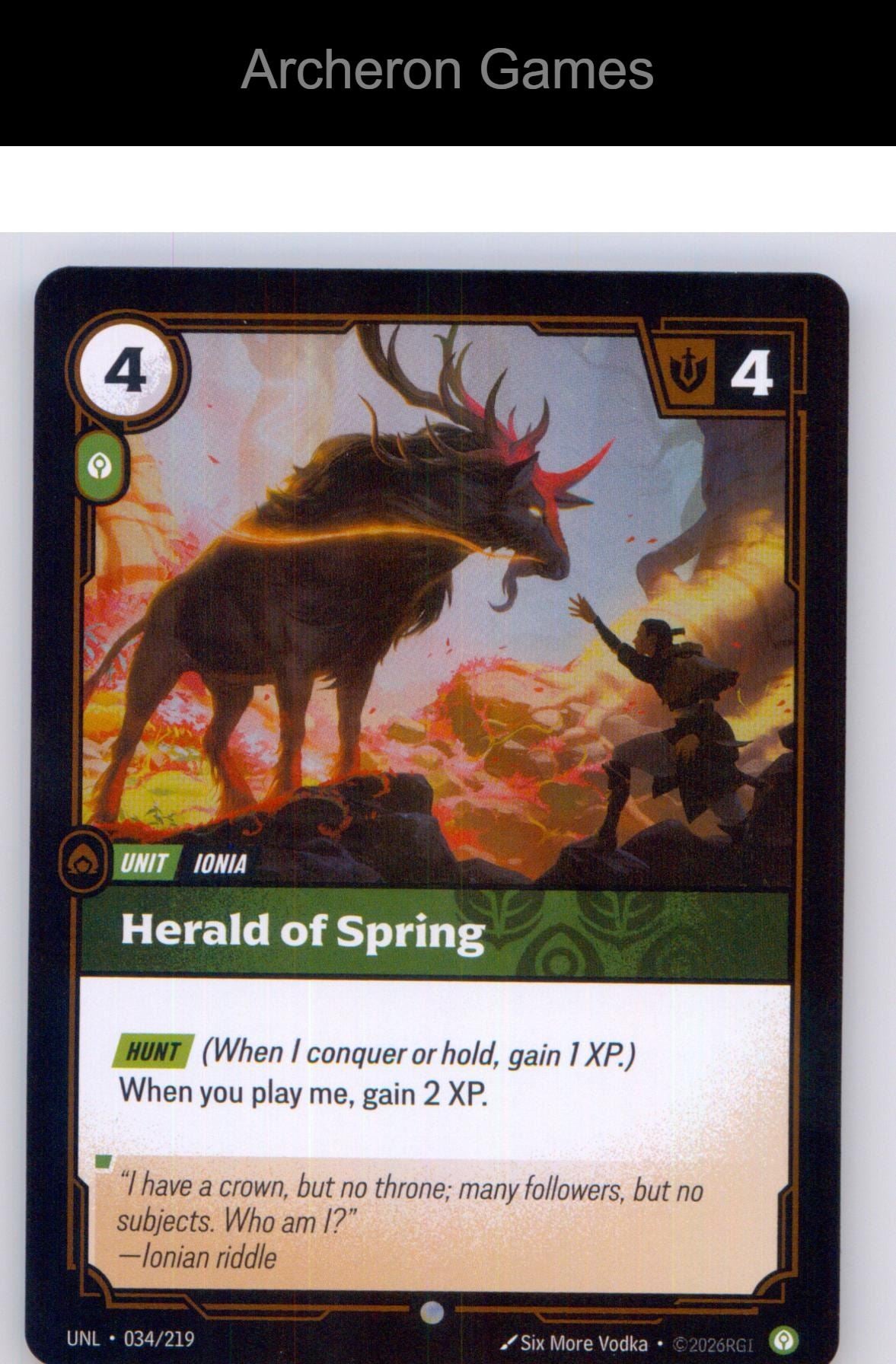 Herald of Spring UNL 034/219 C Unleashed Riftbound Card