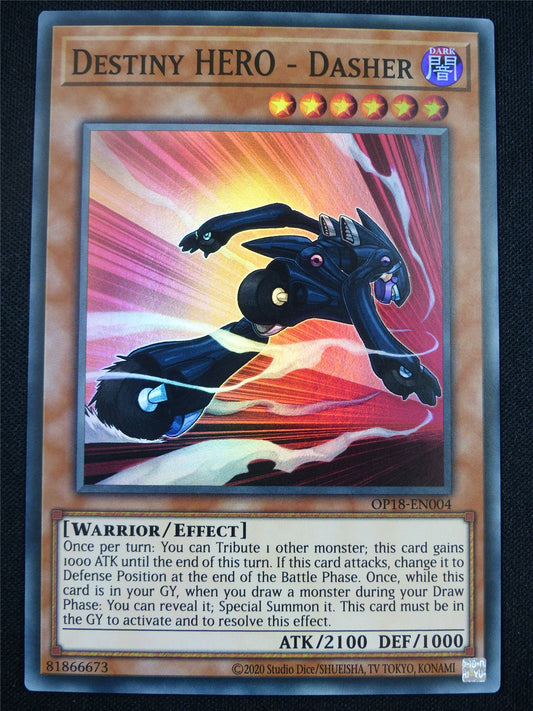 Destiny Hero - Dasher OP18 Super Rare - Yugioh Card #4O