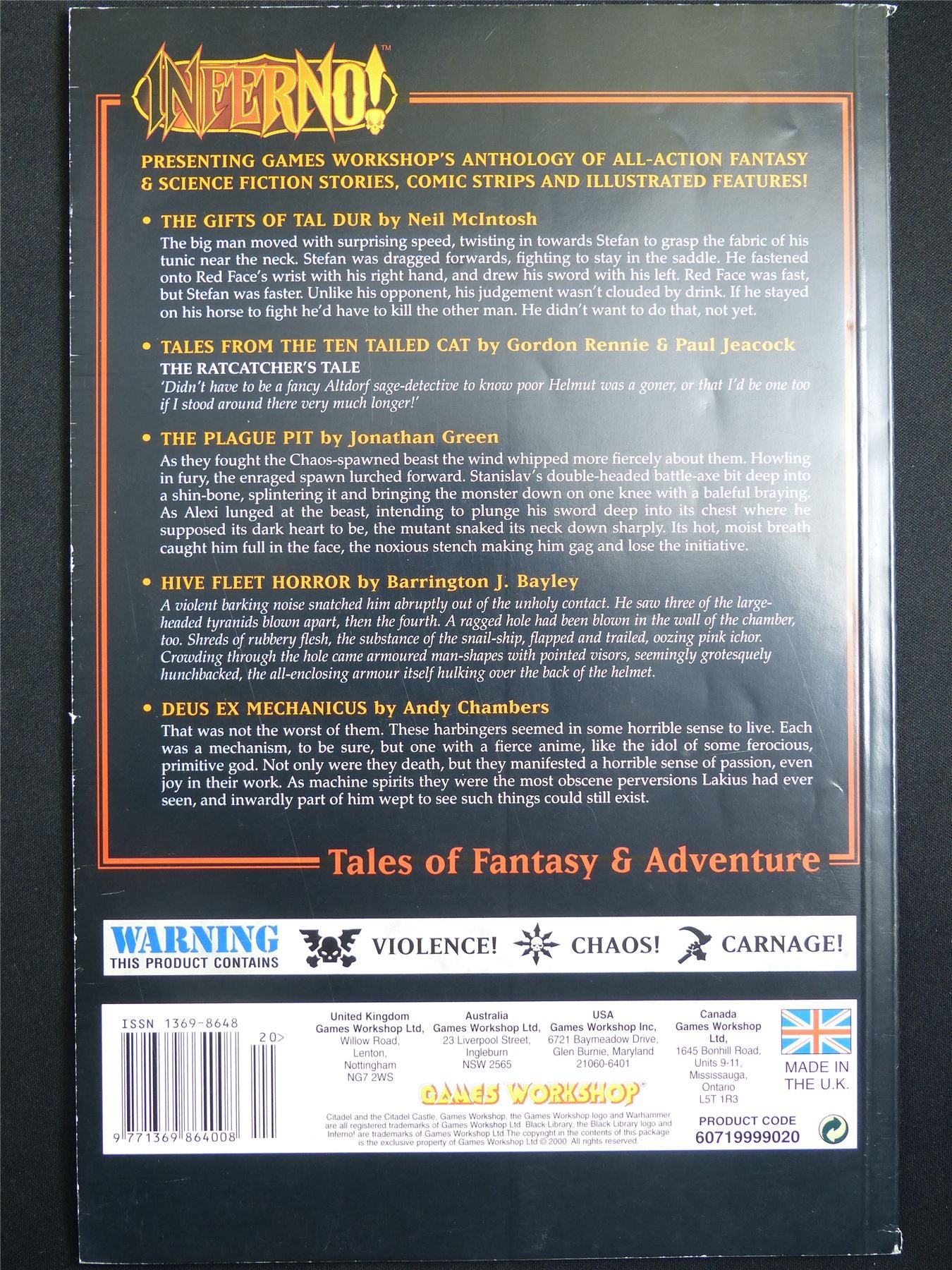 Inferno! Tales of Fantasy and Adventure #20 - Workshop Black Library Publication #1O6