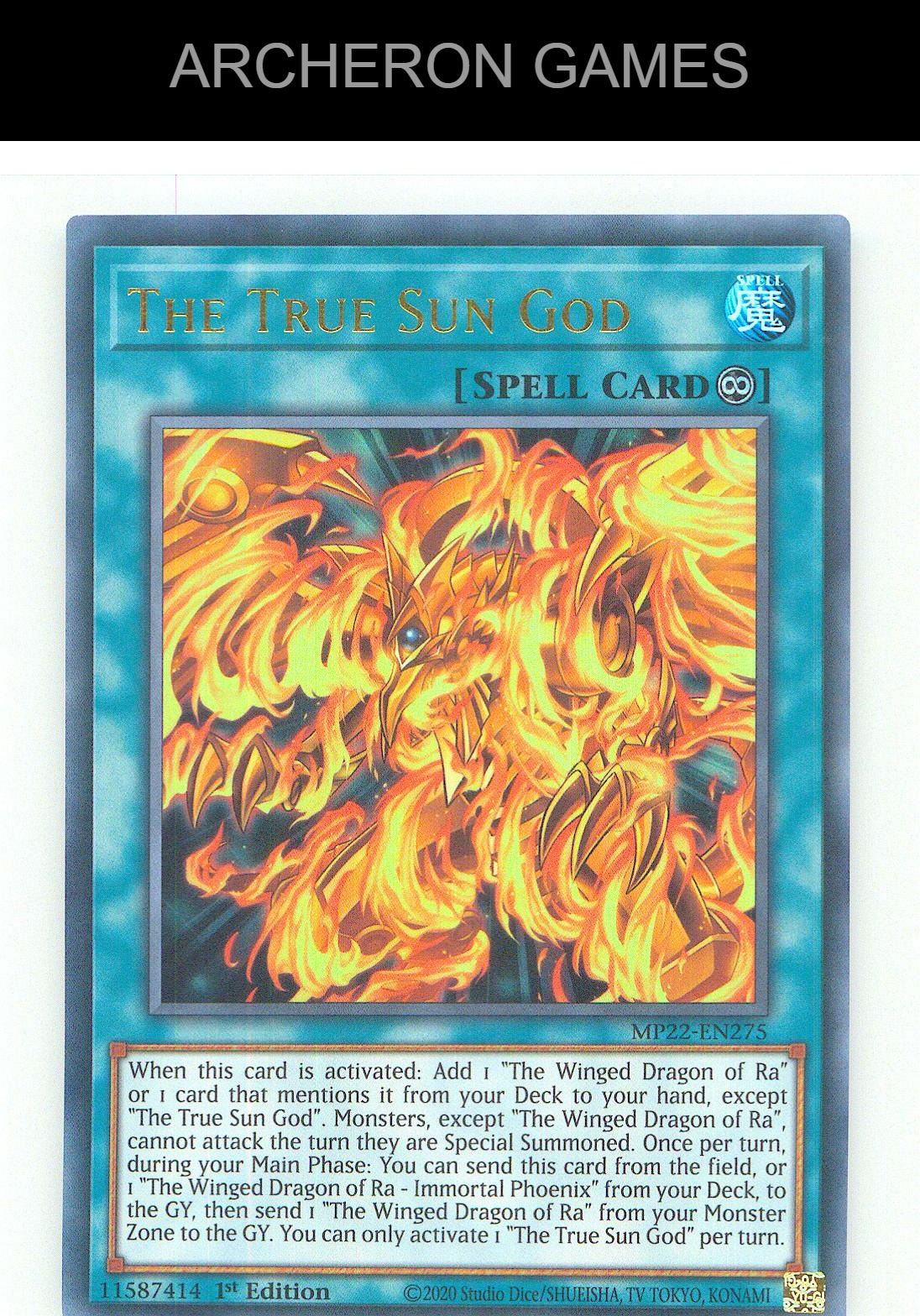 The True Sun God Ultra Rare YUGIOH Card 1st Edition