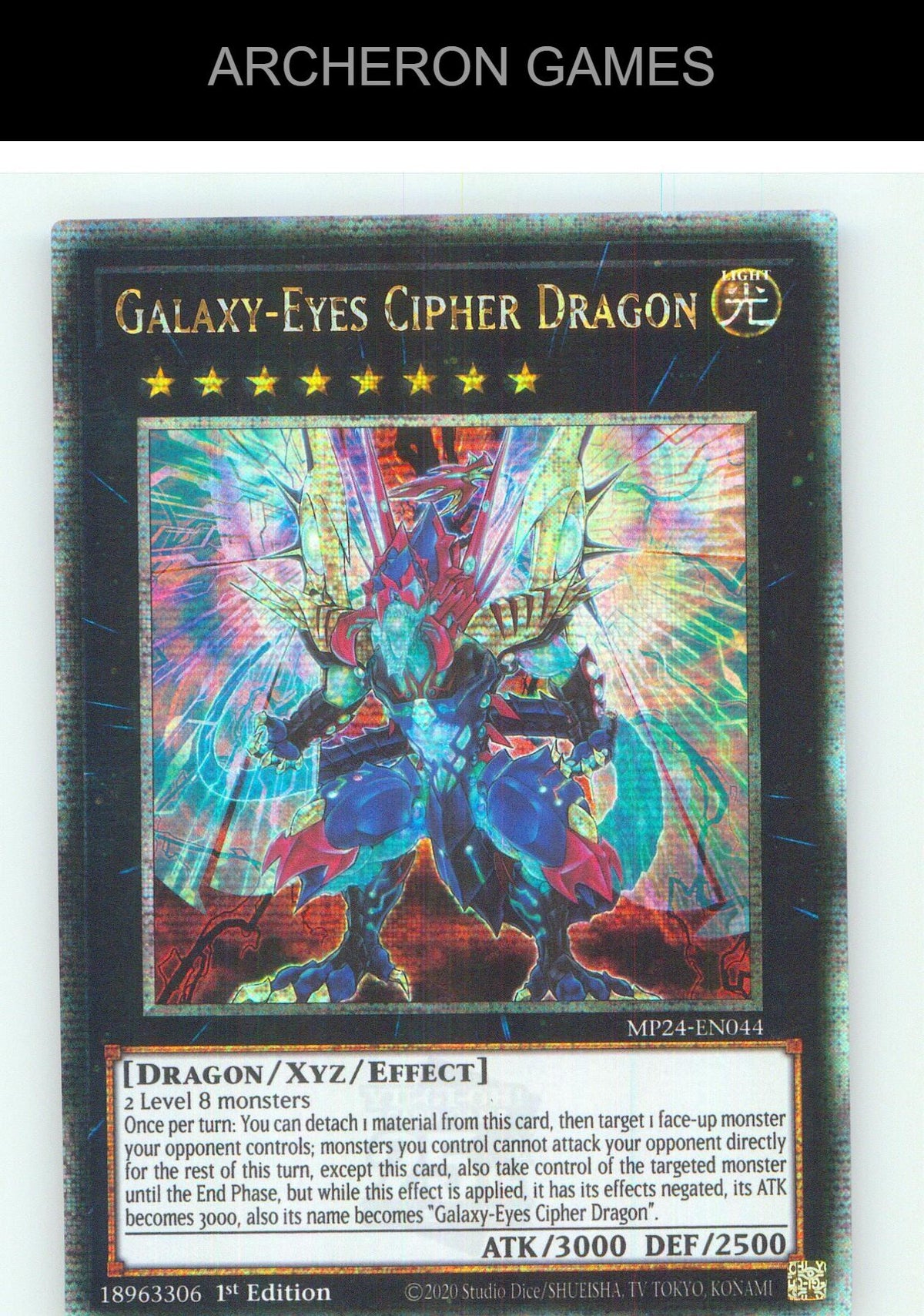 Galaxy-Eyes Cipher Dragon (Quarter Century Secret Rare) YUGIOH Card 1st Edition