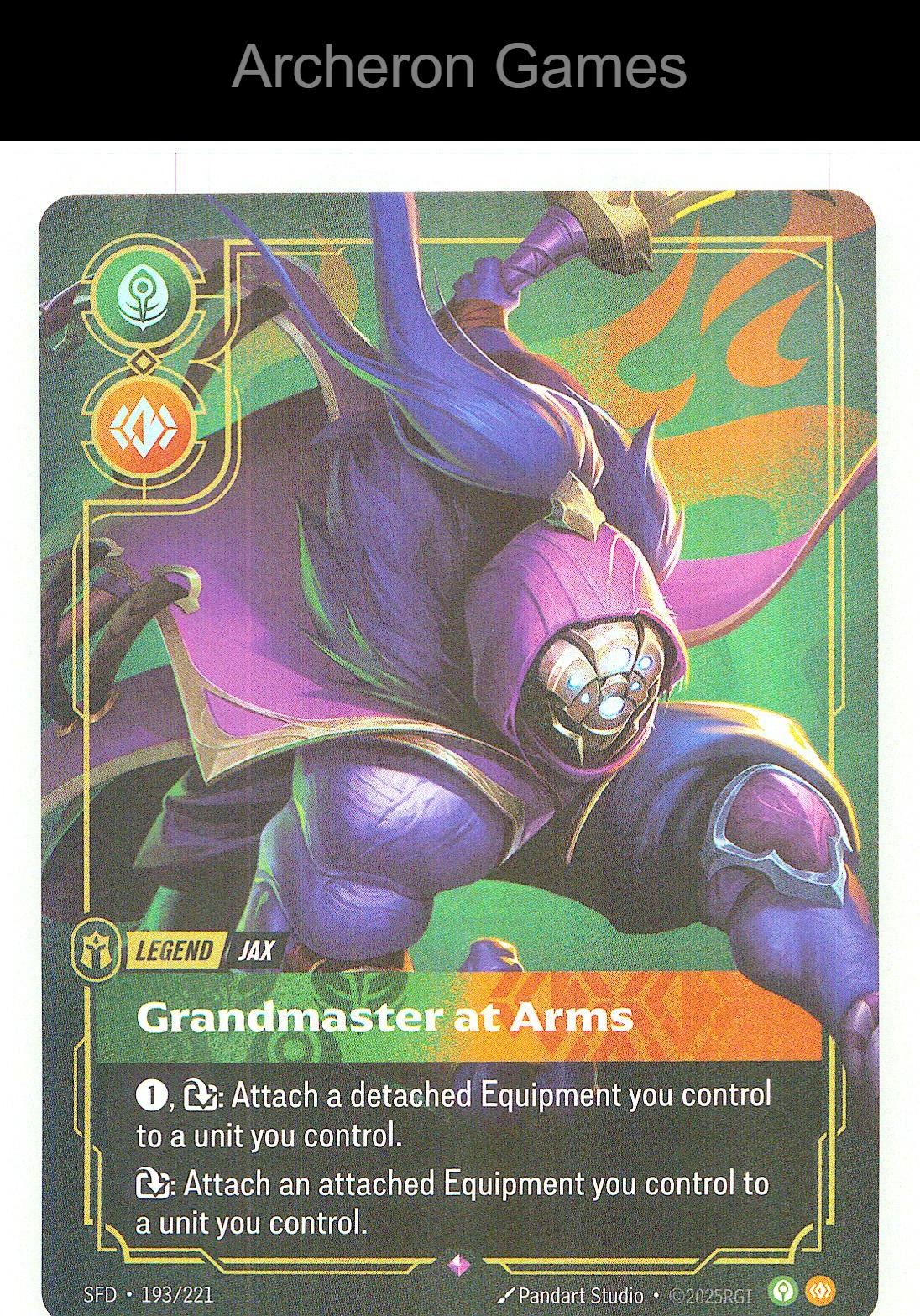 Jax - Grandmaster At Arms SFD 193/221 R Spiritforged Riftbound Card