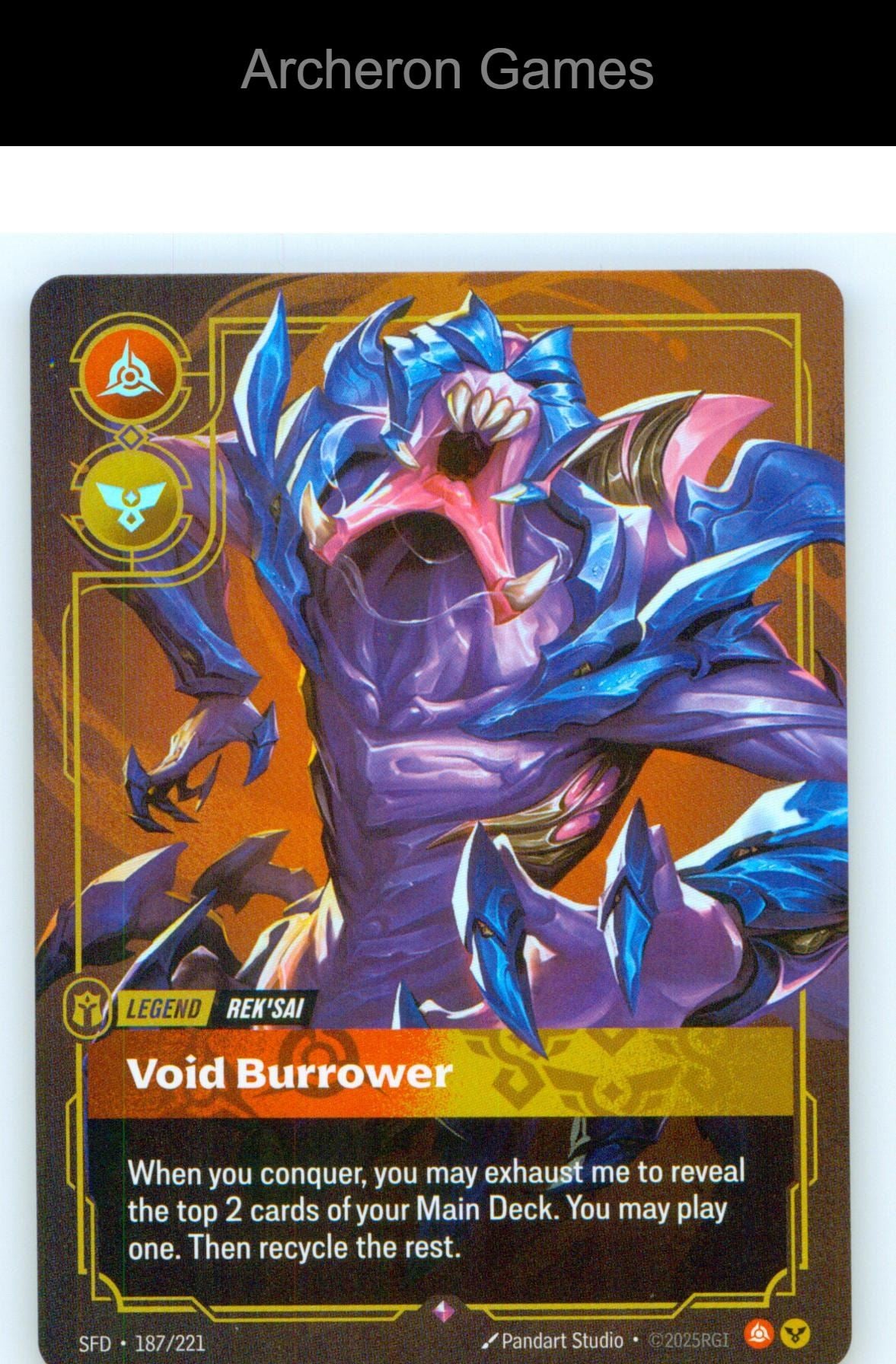 Rek'sai - Void Burrower SFD 187/221 R Spiritforged Riftbound Card