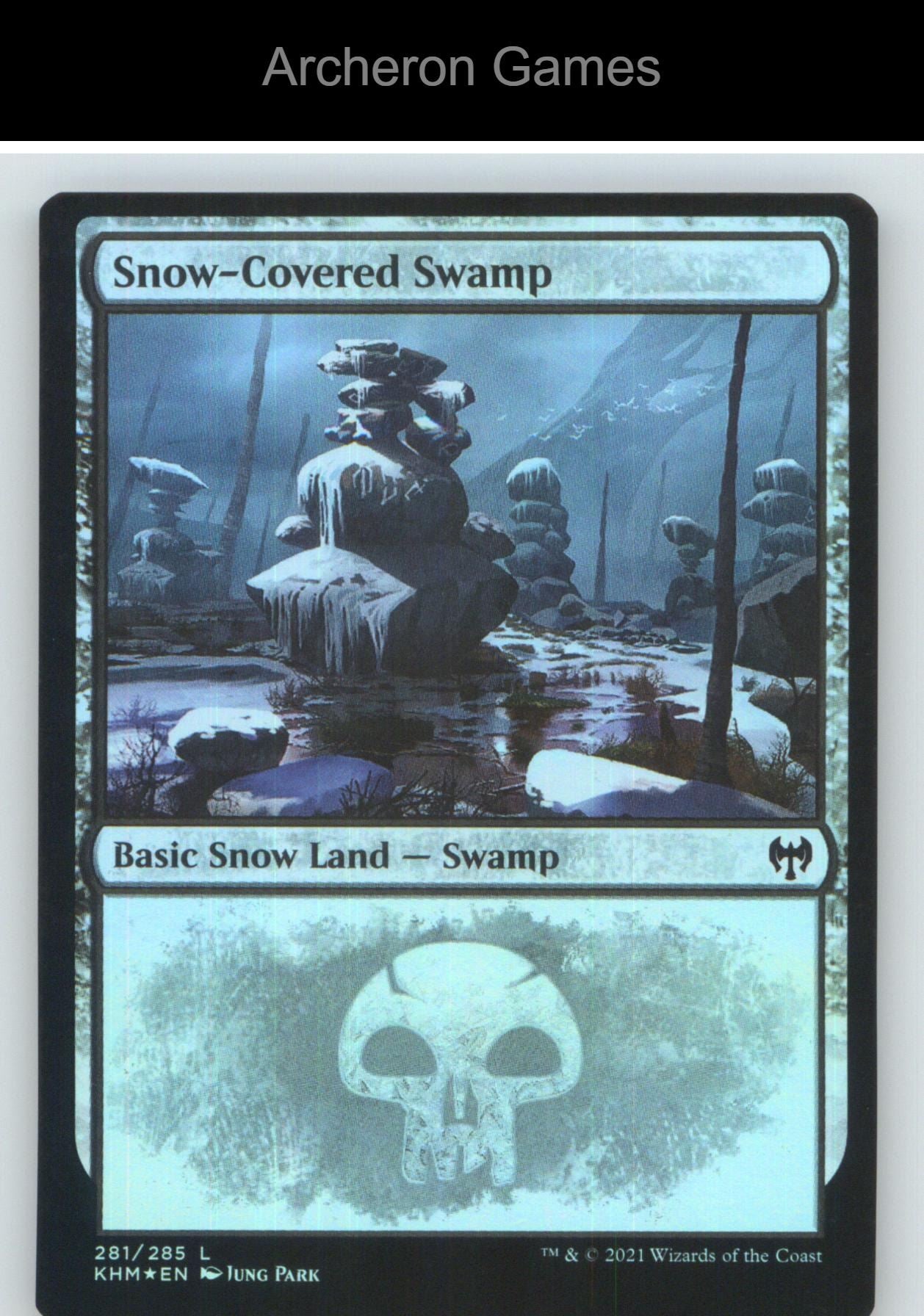 Snow-Covered Swamp (281) KHM 281 Land MTG Card NM/EX+ Foil