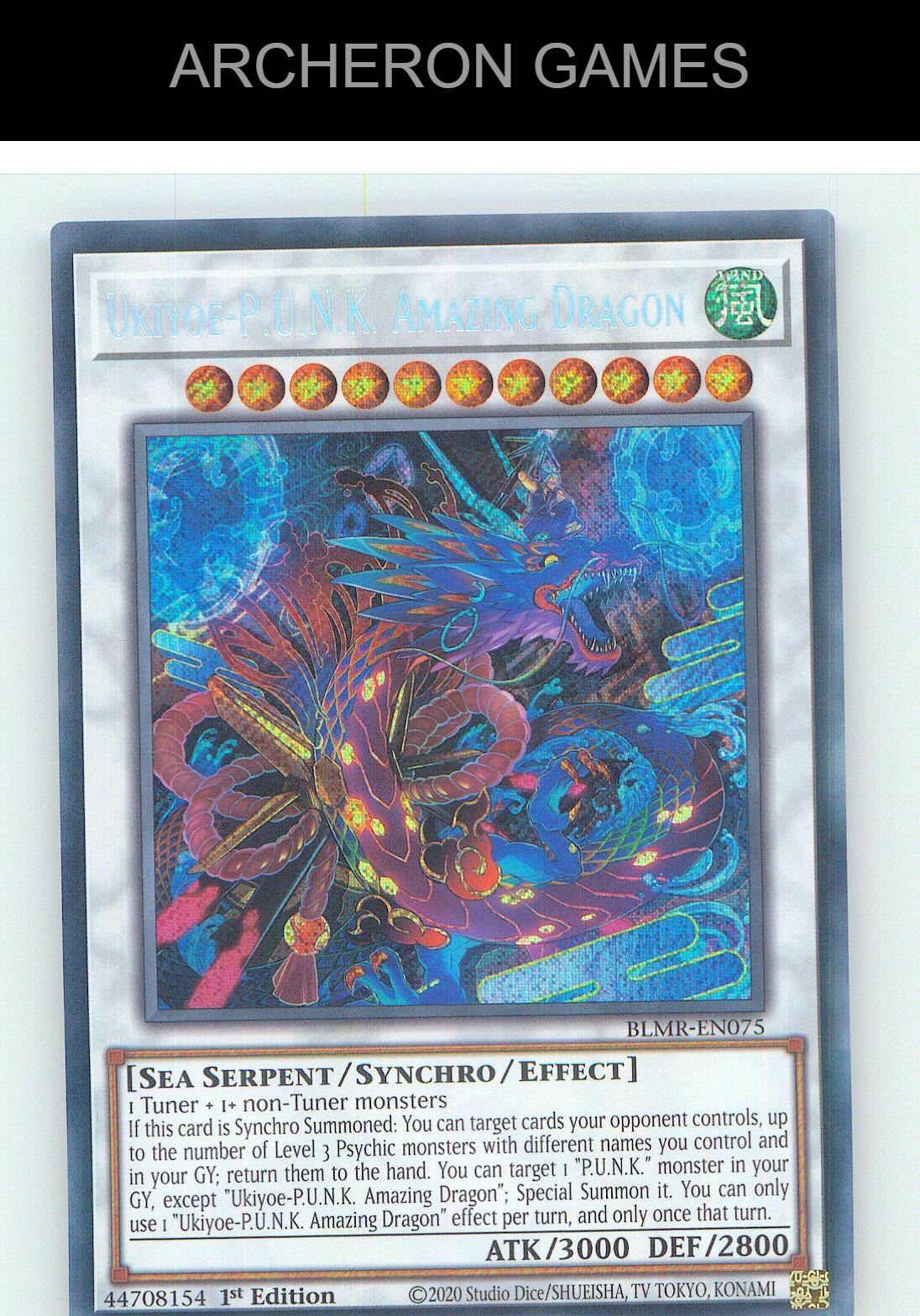 Ukiyoe-P.U.N.K. Amazing Dragon SEC YUGIOH Card 1st Edition