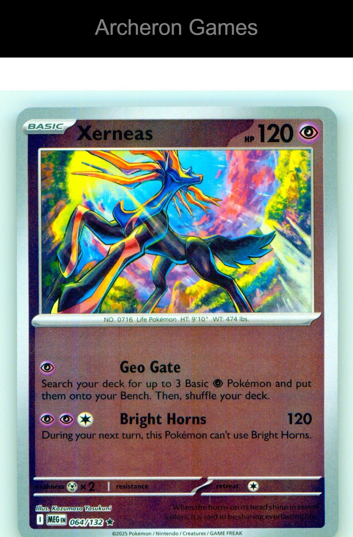 Pokemon Card Xerneas MEG 064/132 R Mega Evolution Reverse Holo