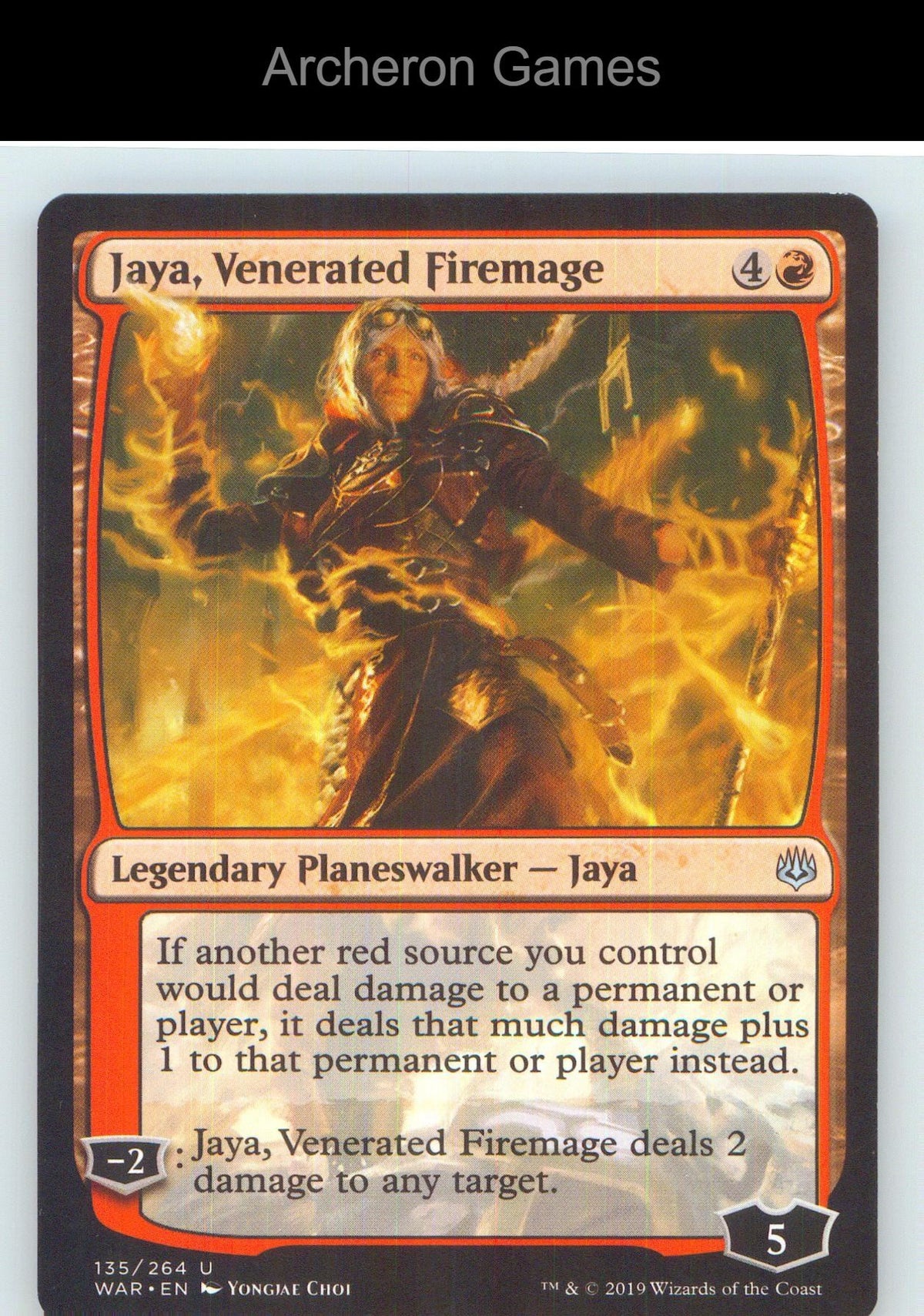 Jaya, Venerated Firemage WAR 135 UC MTG Card NM/EX+
